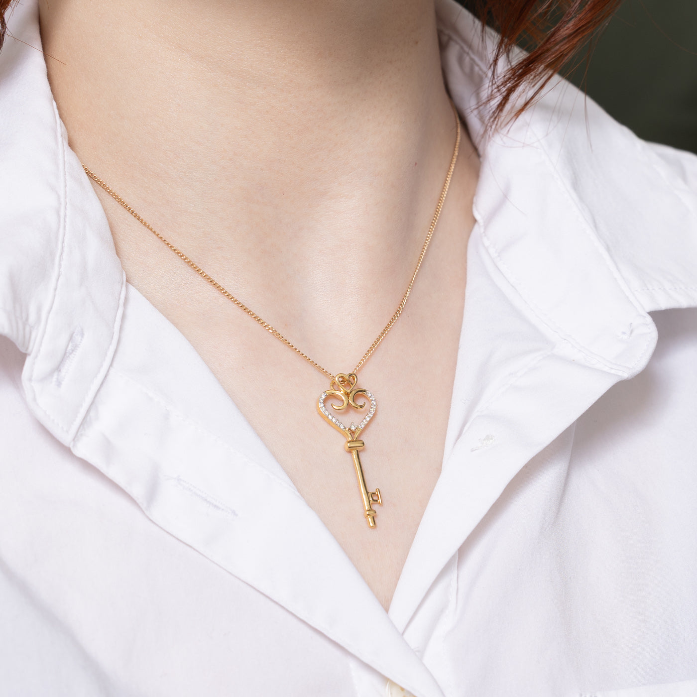 Diamond Heart Key Pendant | 0.10ctw