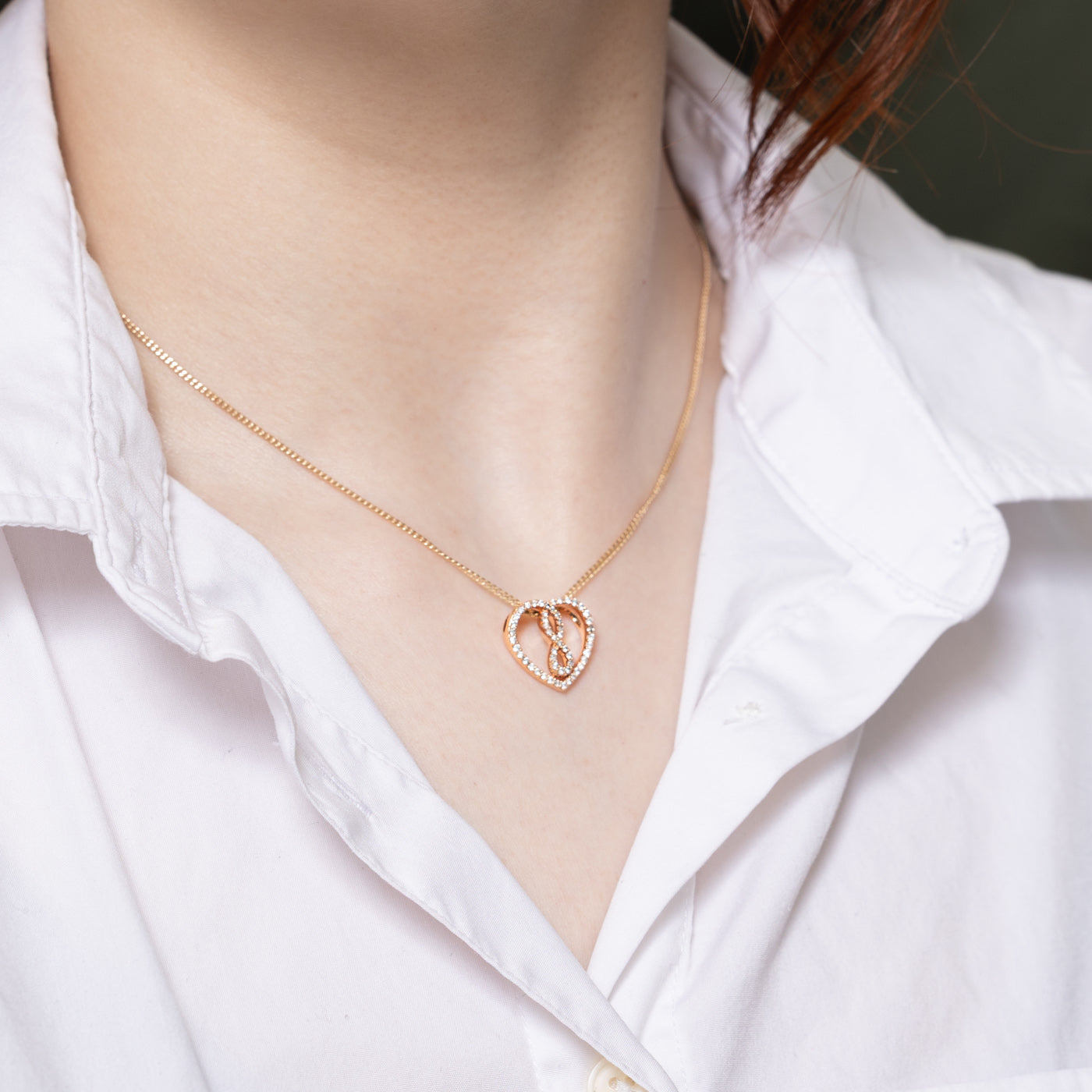 Diamond Open Infinity Heart Pendant | 0.22ctw