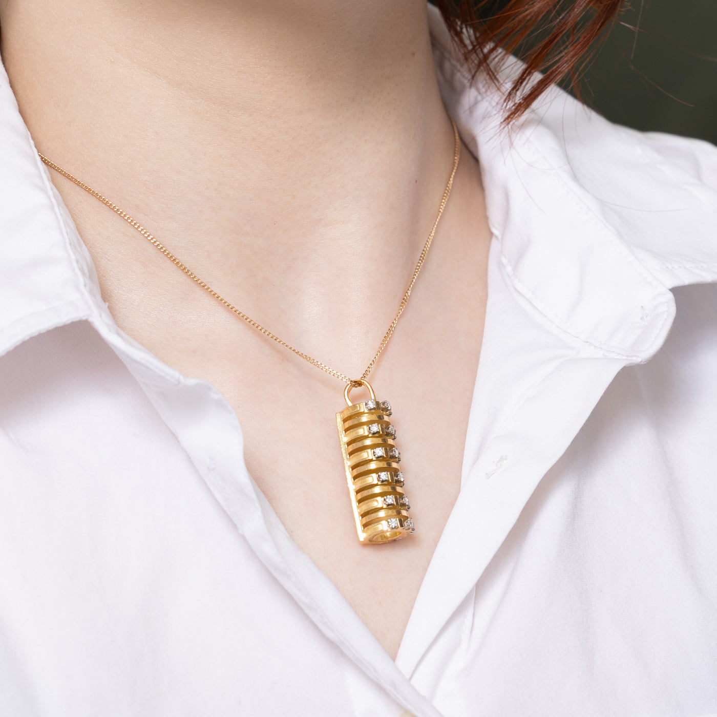 Diamond Cylinder Pendant | 0.72ctw