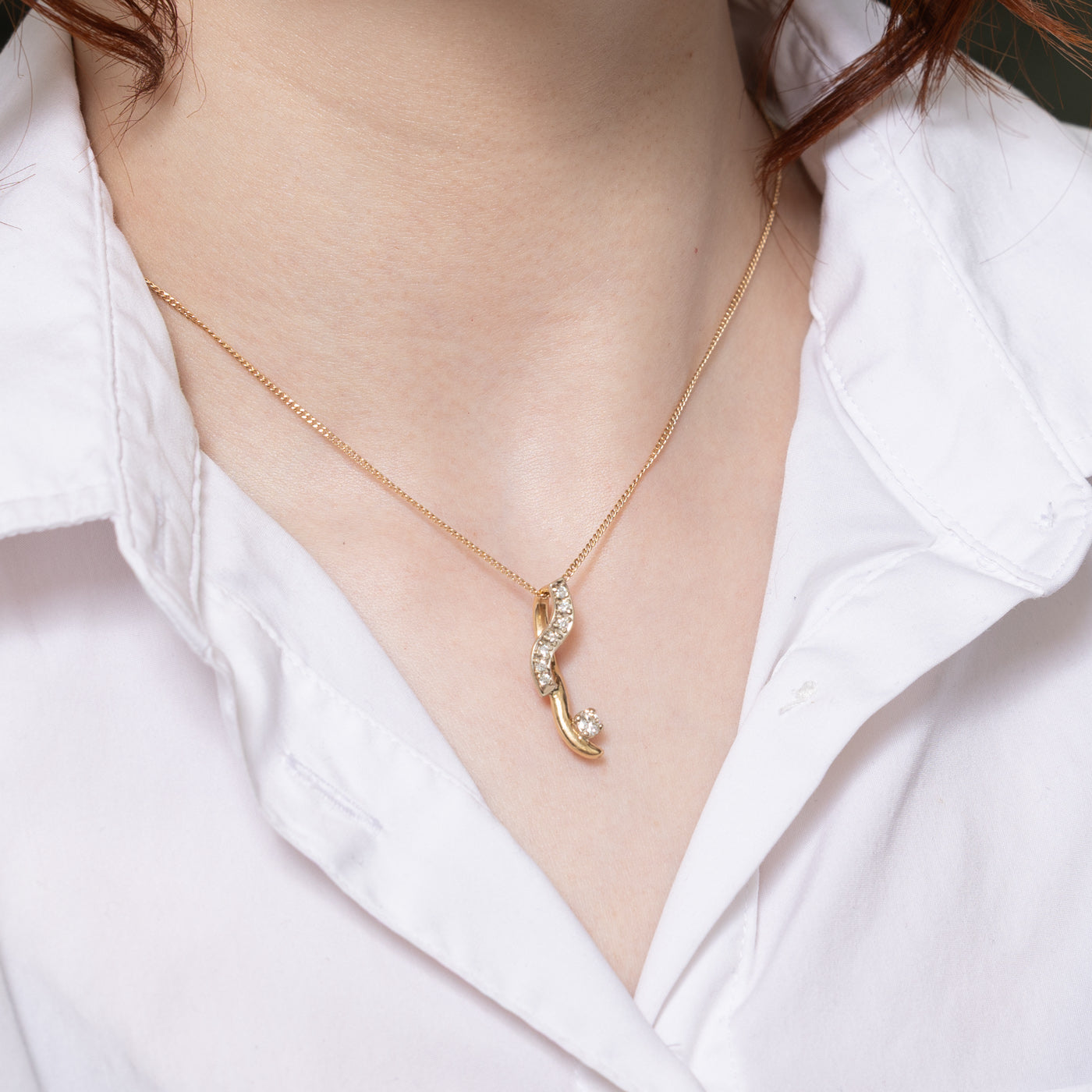 Diamond Abstract Drop Pendant | 0.39ctw