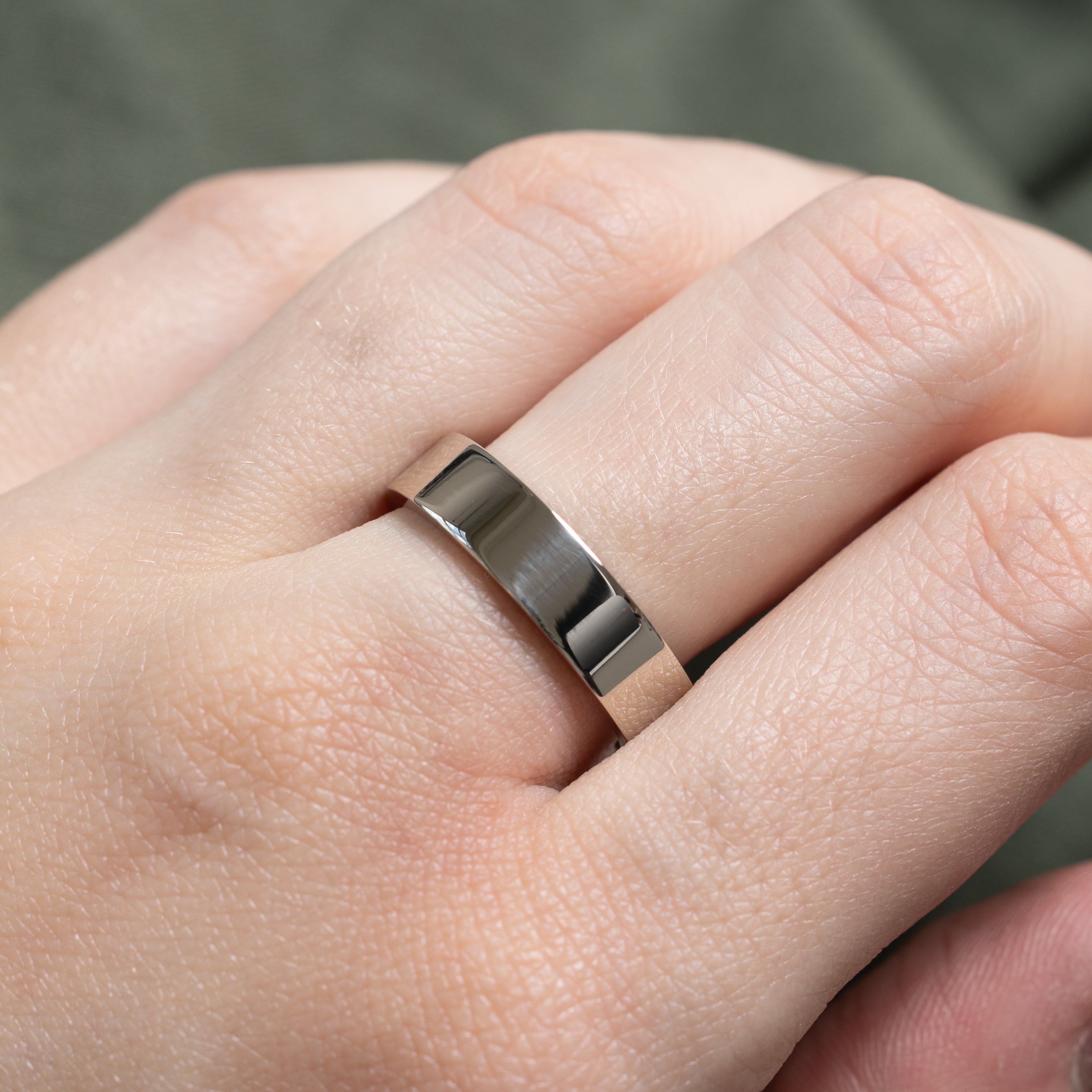'100 Ways' Rectangular Heavy Gold Band | 5.00mm | Various Sizes