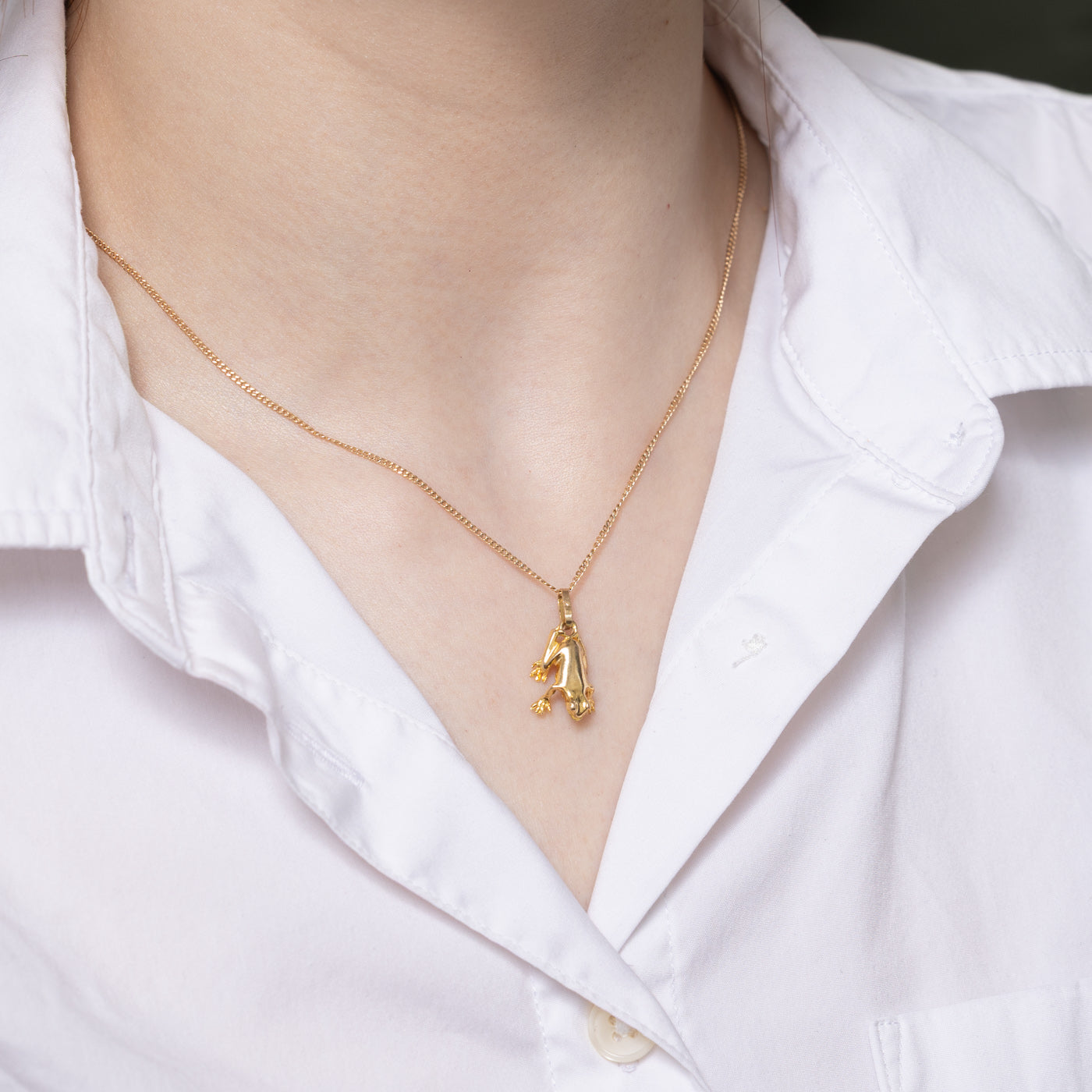 14K Yellow Gold Frog Charm