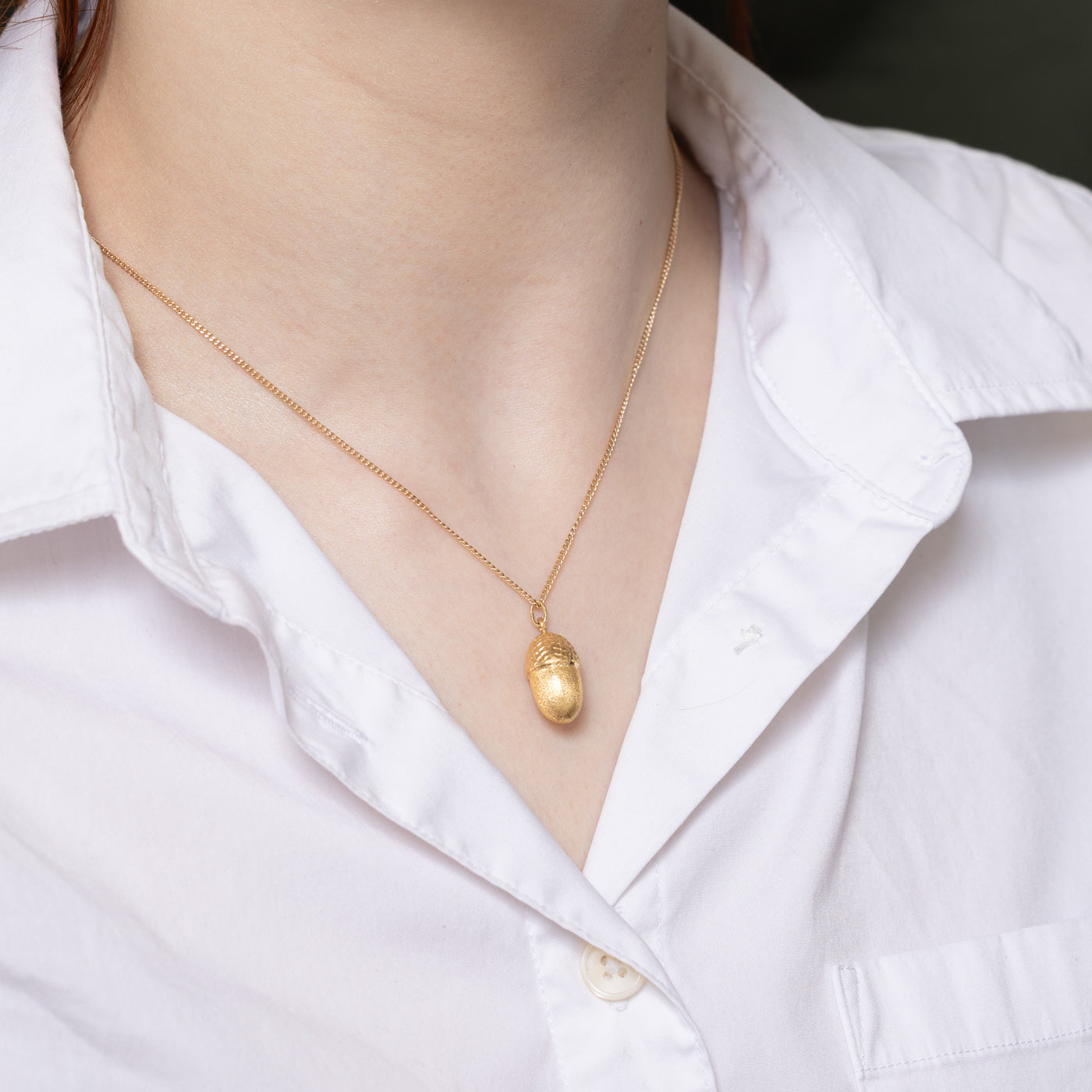 18K Yellow Gold Acorn Charm