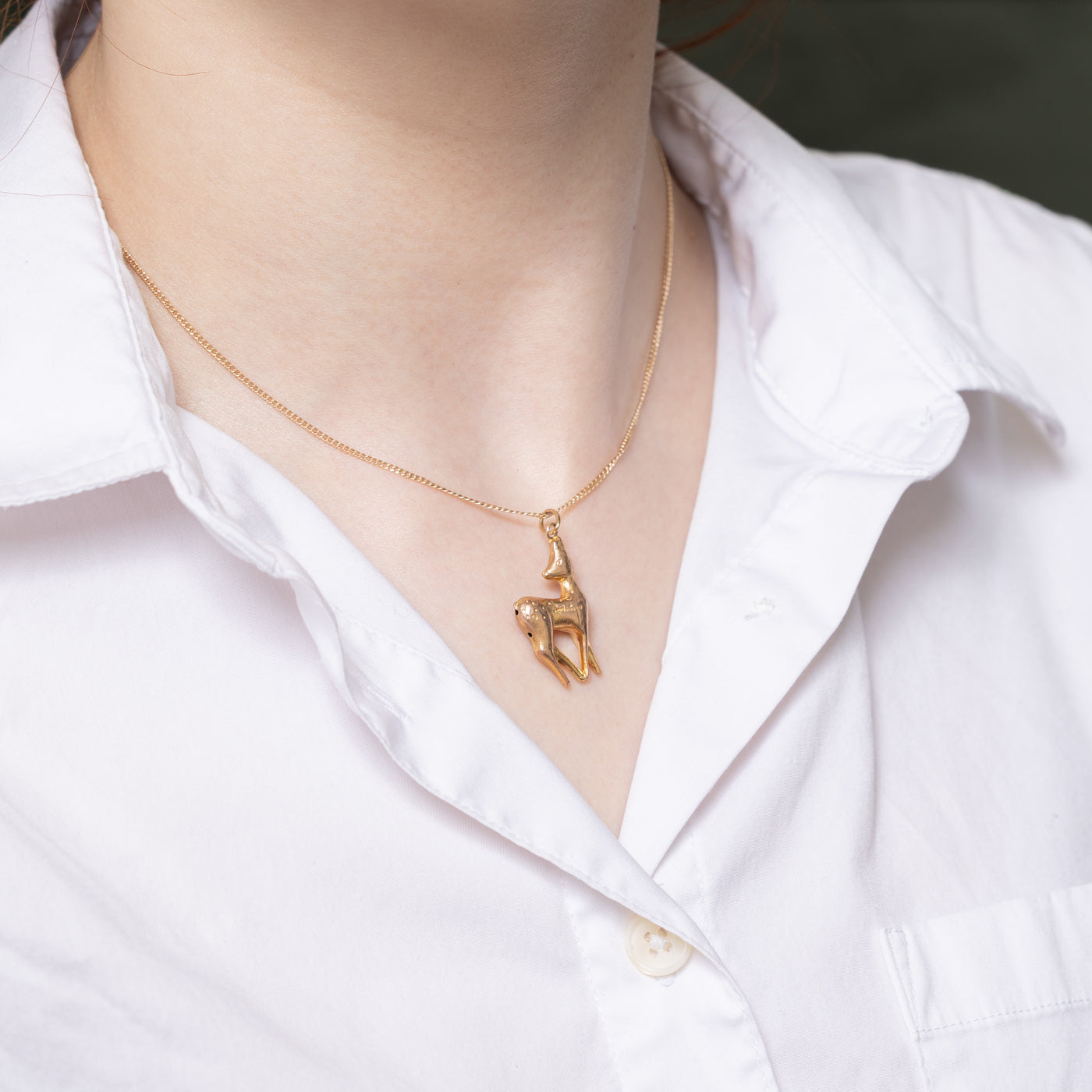 1976 Birmingham 9K Yellow Gold Deer Charm