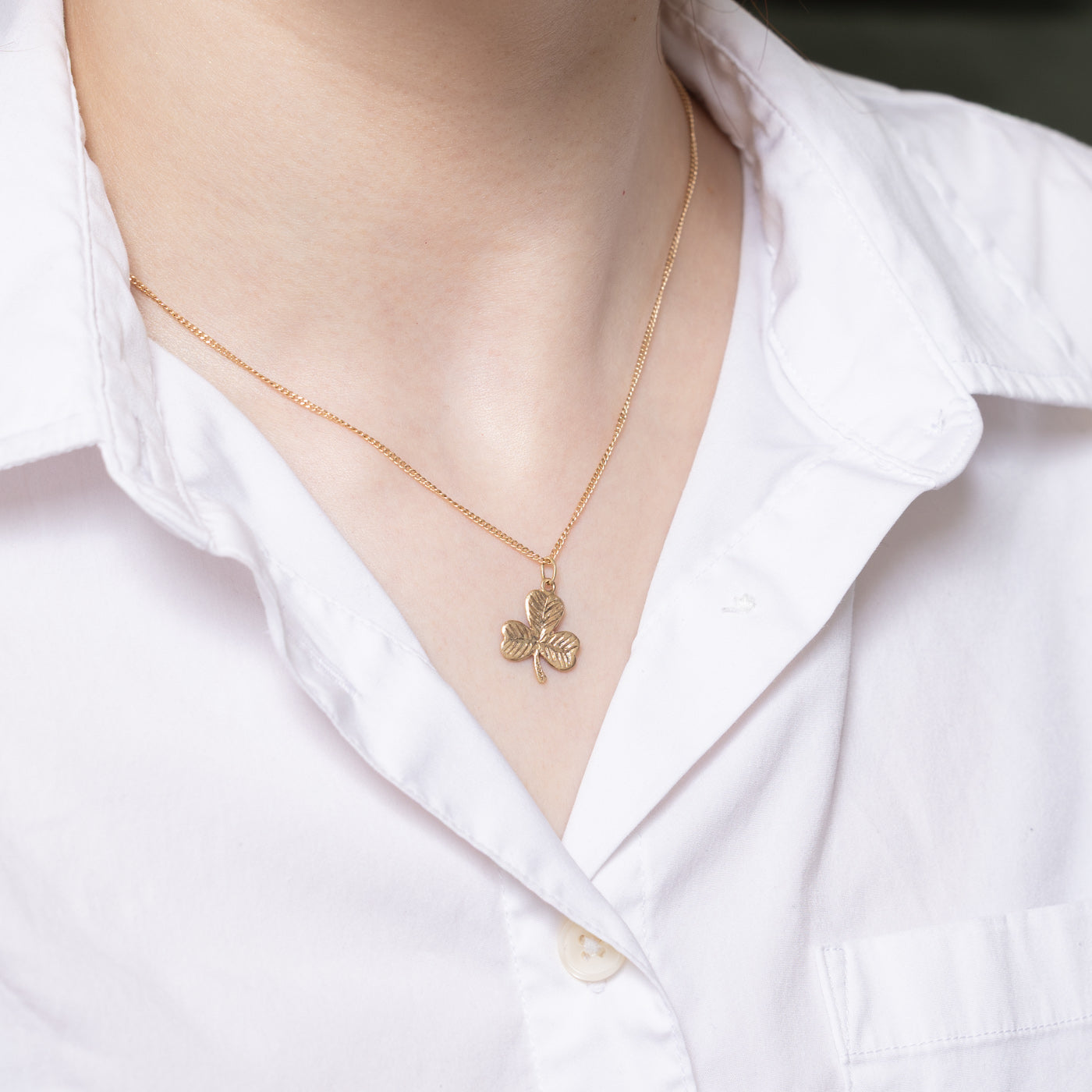 1981 Dublin 9K Yellow Gold Shamrock Pendant