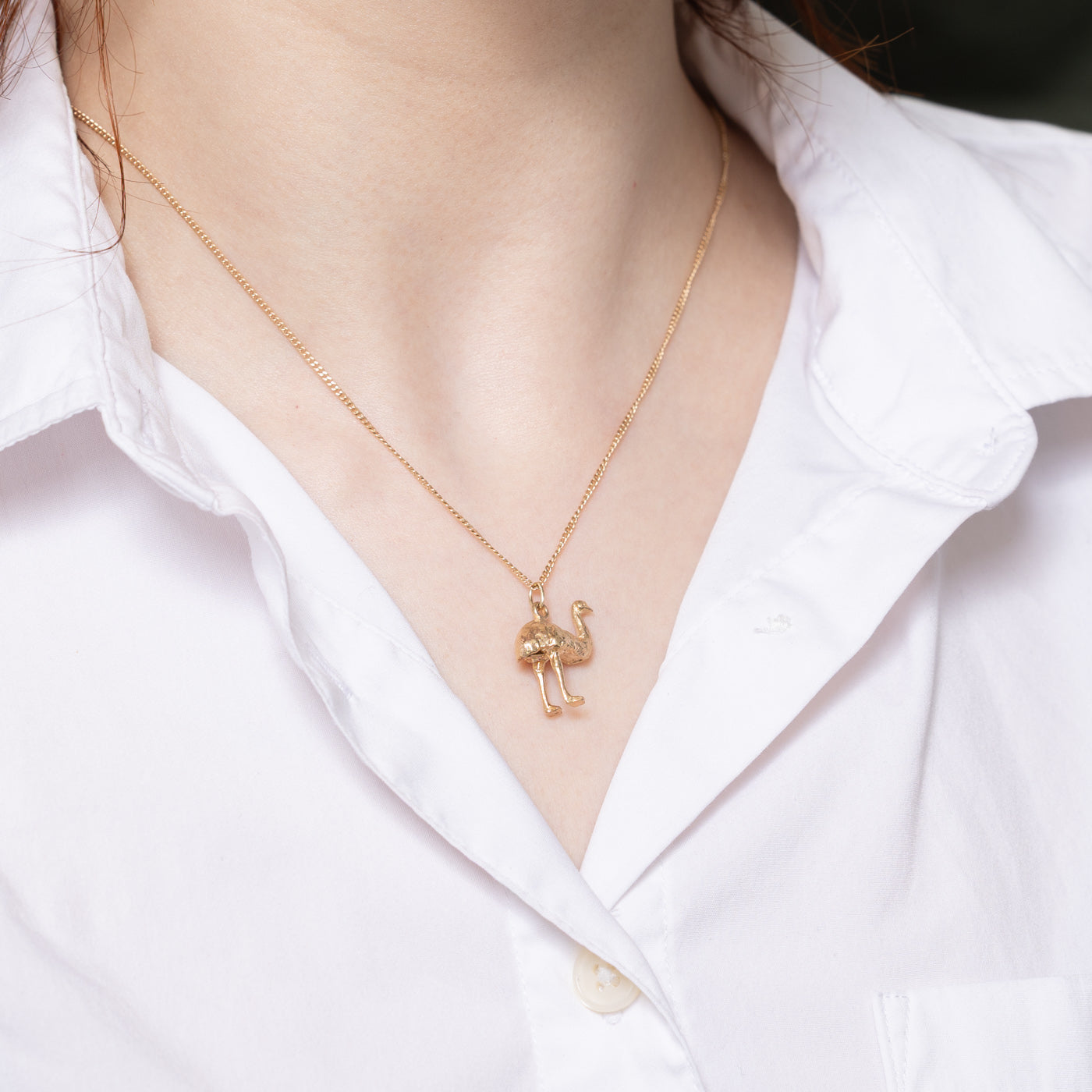 9K Yellow Gold Ostrich Charm