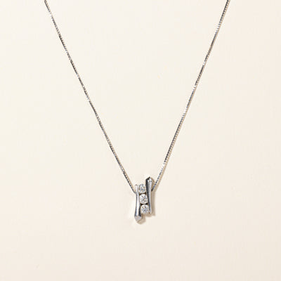 Three Stone Diamond Pendant Necklace | 0.21ctw |