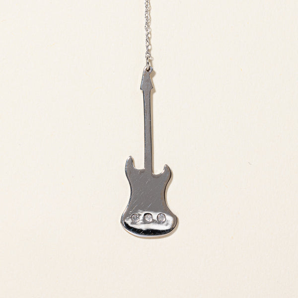 Diamond Guitar Drop Pendant Necklace | 0.06ctw | 16