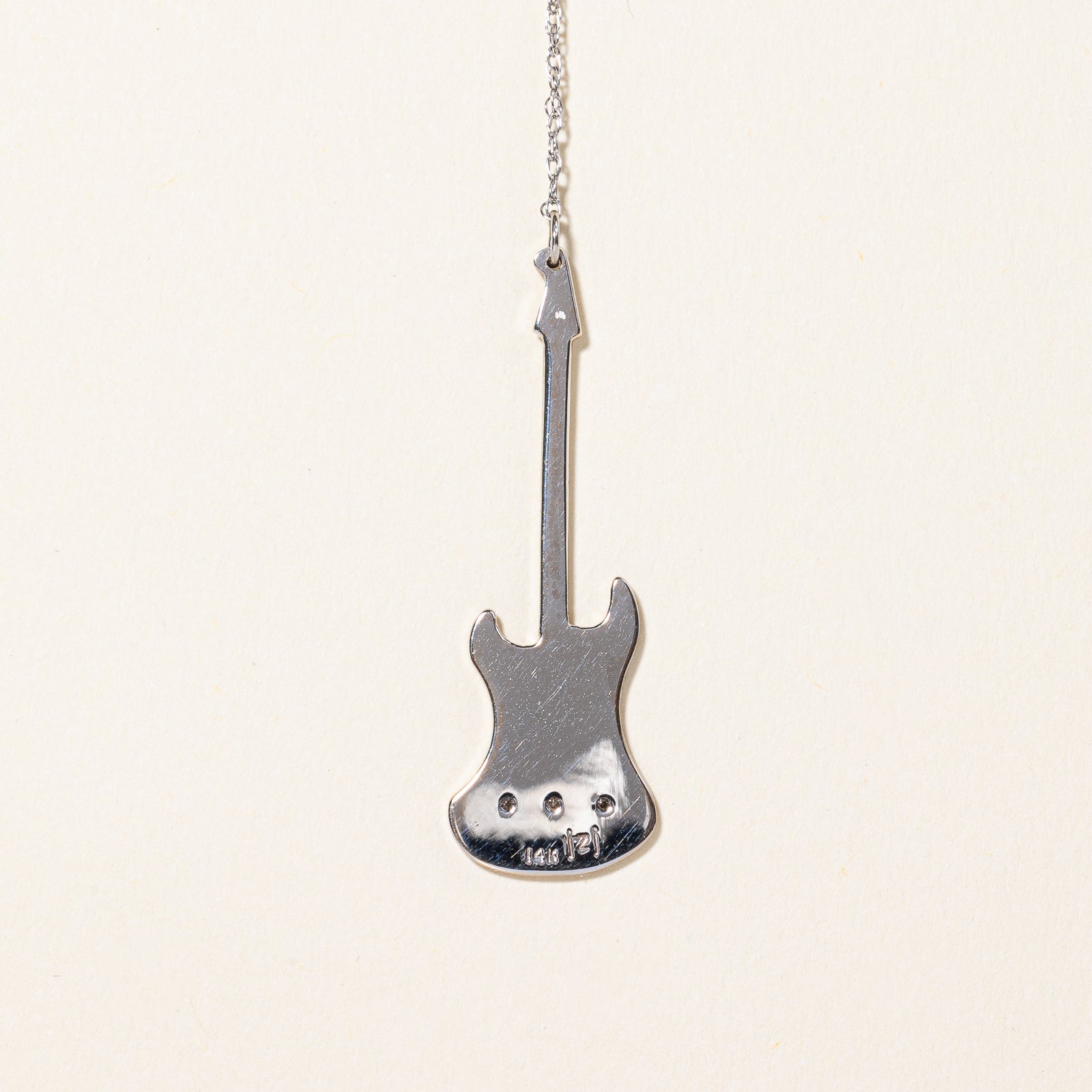 Diamond Guitar Drop Pendant Necklace | 0.06ctw | 16