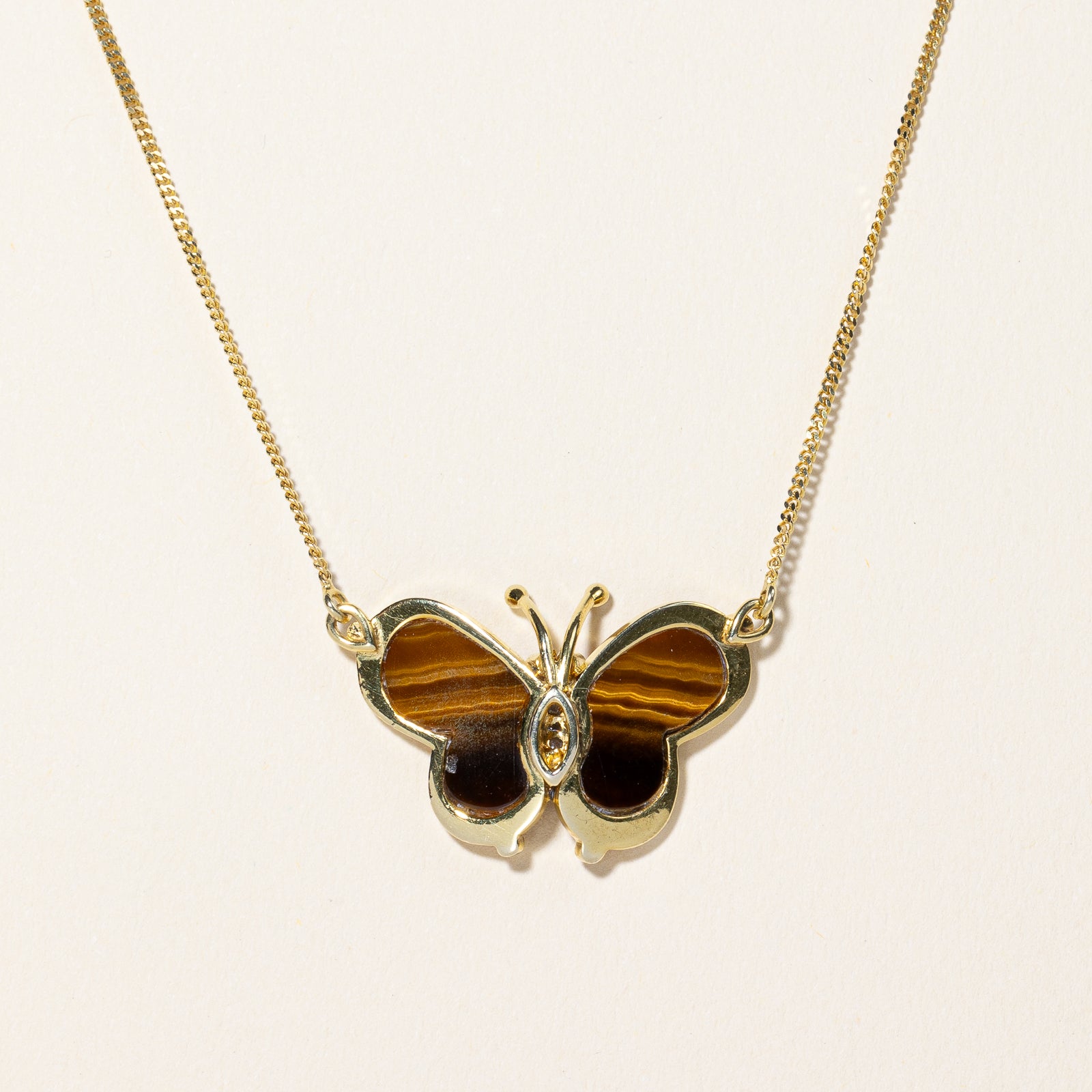 Mixed Gem Butterfly Necklace | 6.40ctw, 0.04ctw, 0.03ctw | 16.5" |