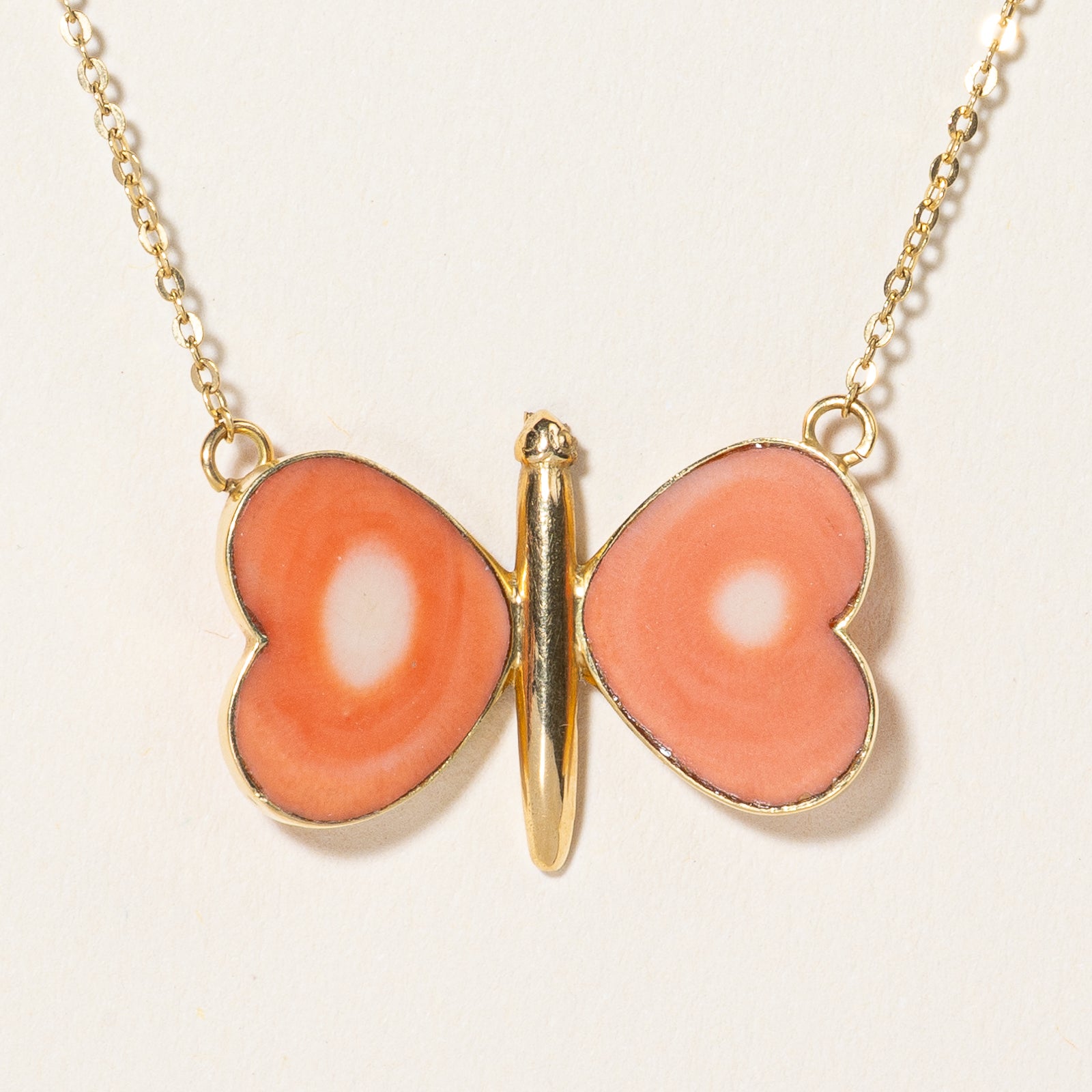 Coral Butterfly Choker Necklace 16