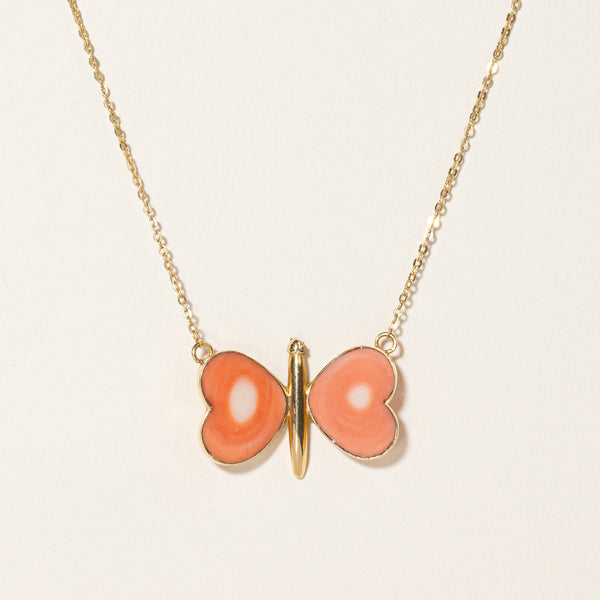 Coral Butterfly Choker Necklace | 2.70ctw | 16