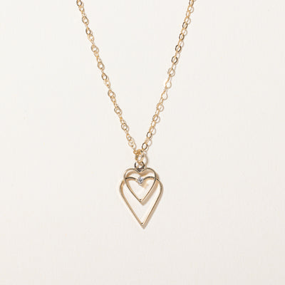 Sapphire Heart Pendant Necklace | 0.01ct | 18