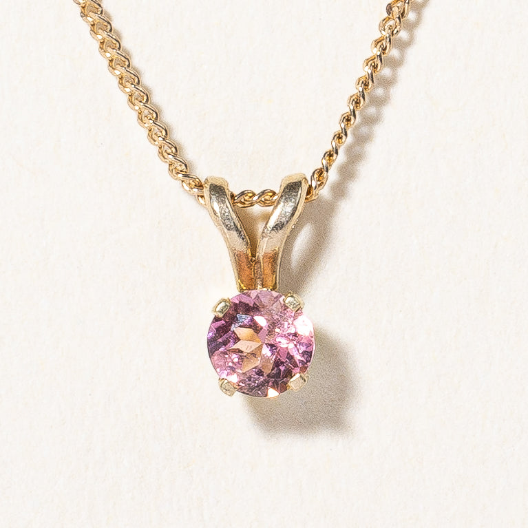 Pink Tourmaline Pendant Necklace | 0.08ct | 16" |