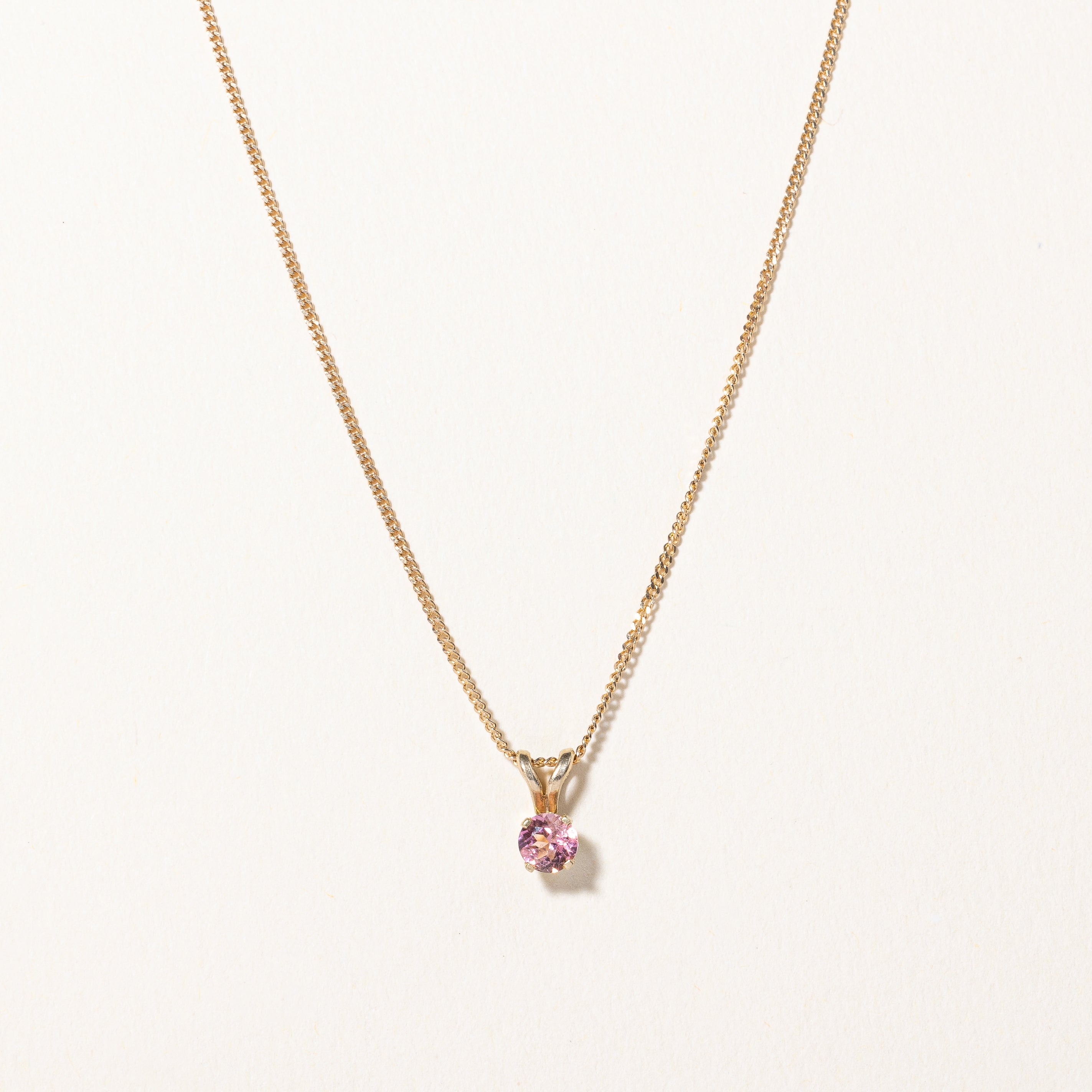 Pink Tourmaline Pendant Necklace | 0.08ct | 16" |