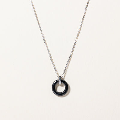 Hematite & Diamond Pendant Necklace | 1.80ct, 0.03ctw | 16