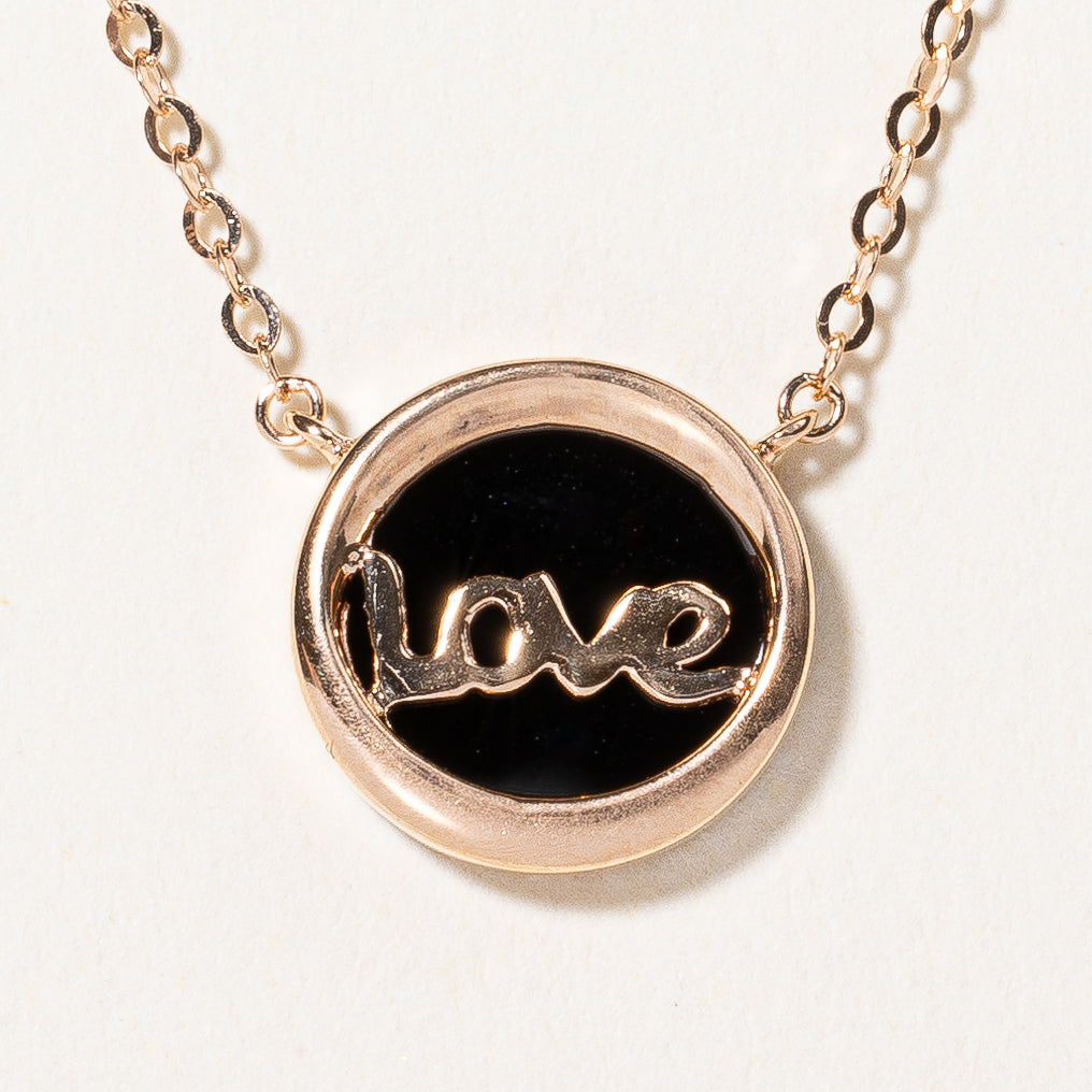 Onyx 'Love' Pendant Necklace | 1.00ct | 18" |