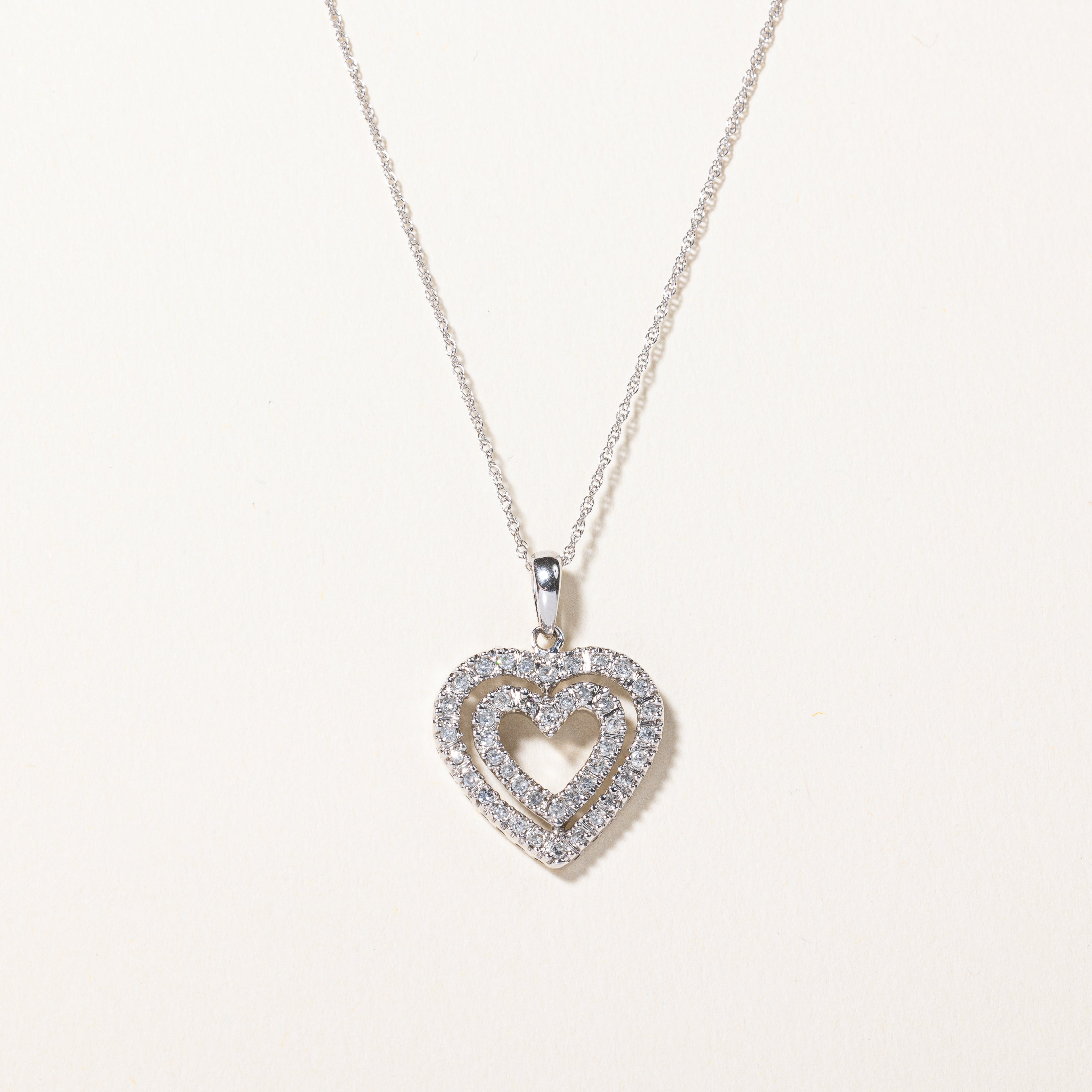 Diamond Heart Pendant Necklace | 0.21ctw | 18" |