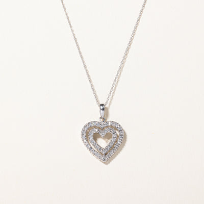 Diamond Heart Pendant Necklace | 0.21ctw | 18