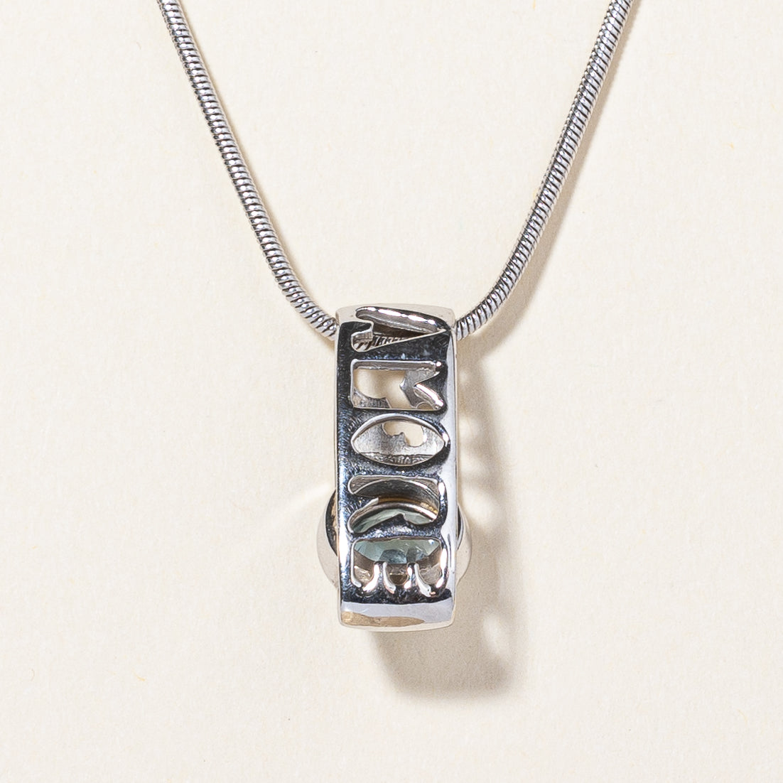 Blue Topaz 'Amore' Pendant Necklace | 0.90ct | 18" |