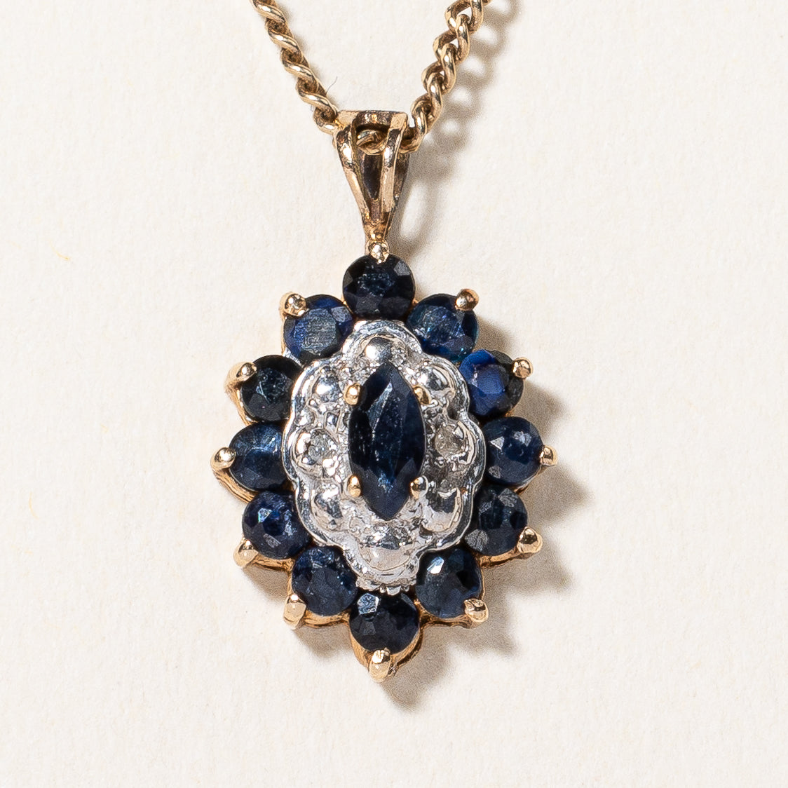 Sapphire & Diamond Pendant Necklace | 0.40ctw 0.01ctw | 17" |