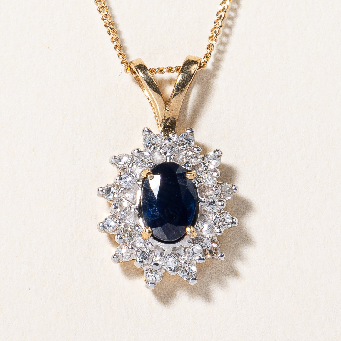 Sapphire & Diamond Pendant Necklace | 0.70ct, 0.01ctw | 18" |