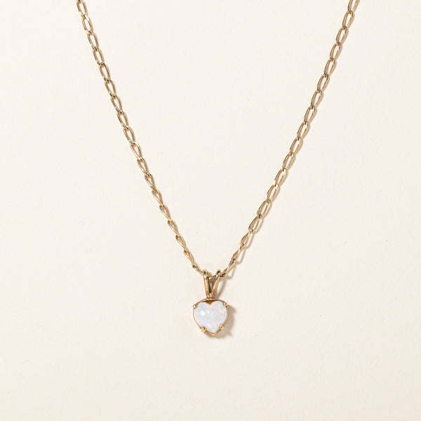 Opal Heart Pendant & Necklace | 0.40ct | 18