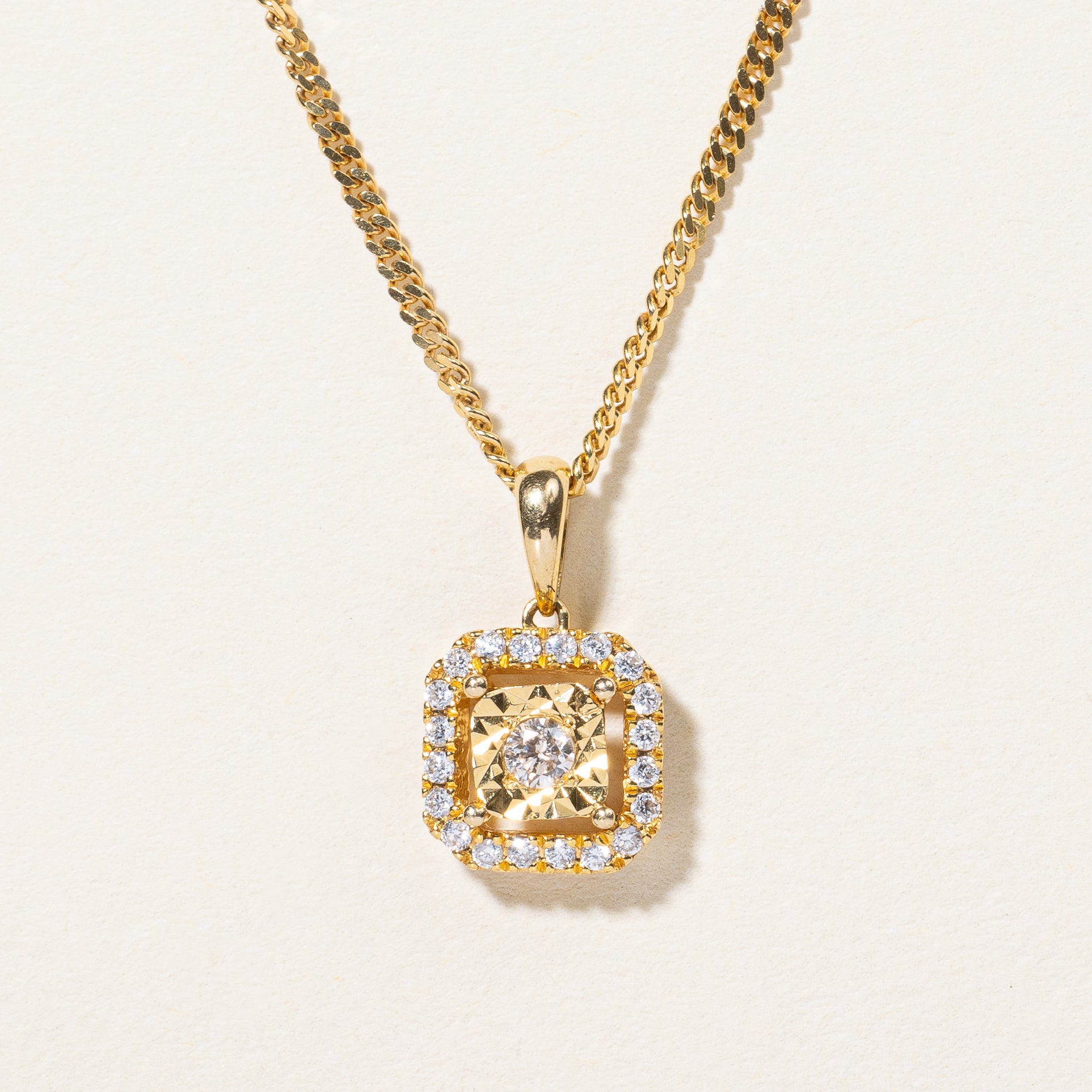 Diamond Pendant & Necklace | 0.16ctw | 16