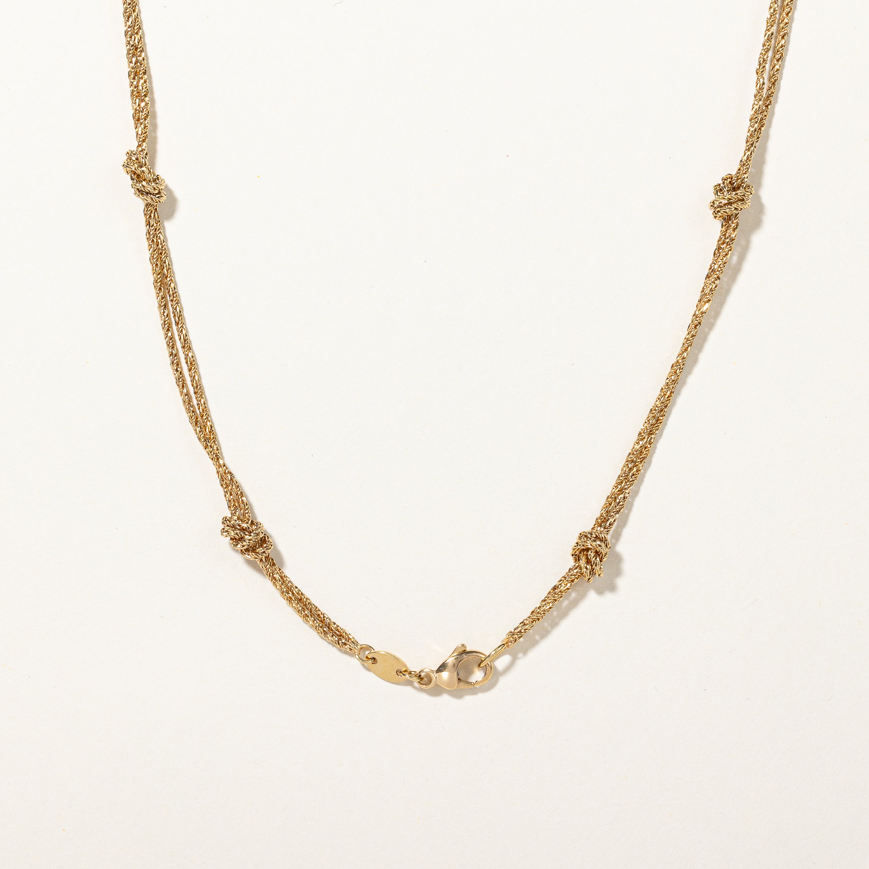 Tiffany & Co' Vintage 1980's Gold Knotted Station 18k Necklace | 22" |