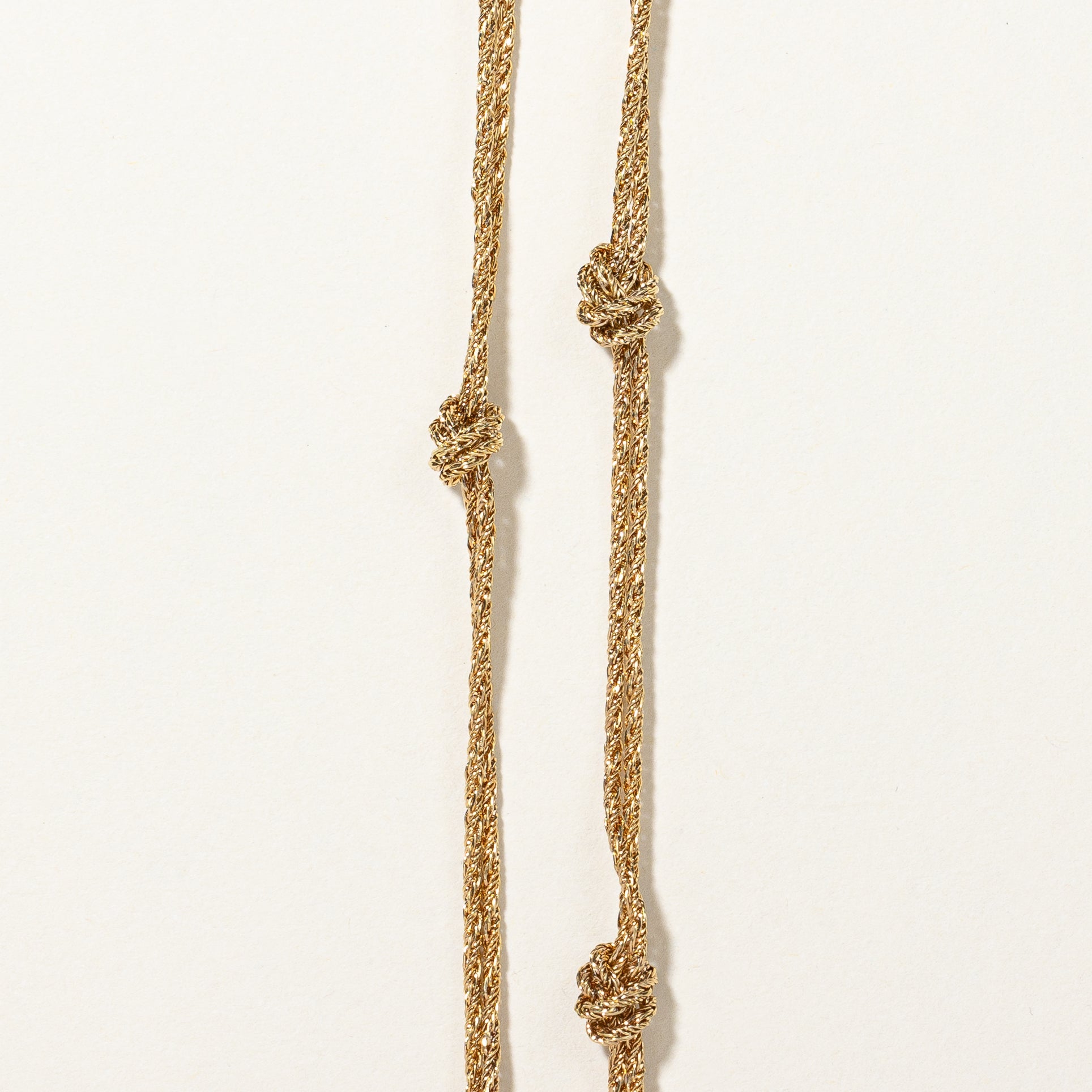 Tiffany & Co' Vintage 1980's Gold Knotted Station 18k Necklace | 22" |