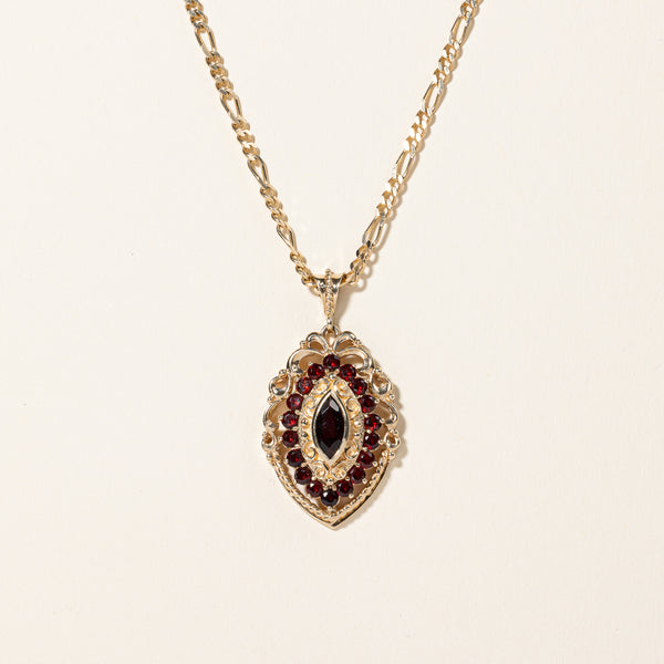 Ornate Garnet Pendant & Necklace | 1.96ctw | 26