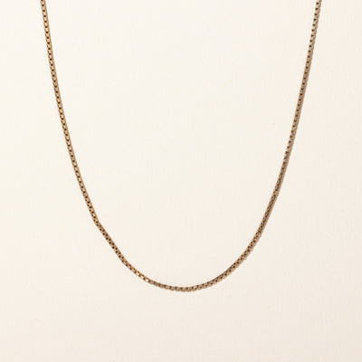 Yellow Gold Thin Box Link Chain | 23