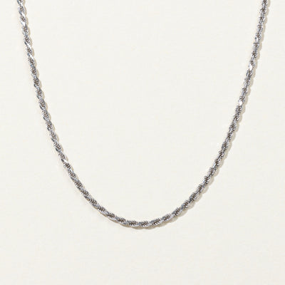14k White Gold Rope Chain | 16