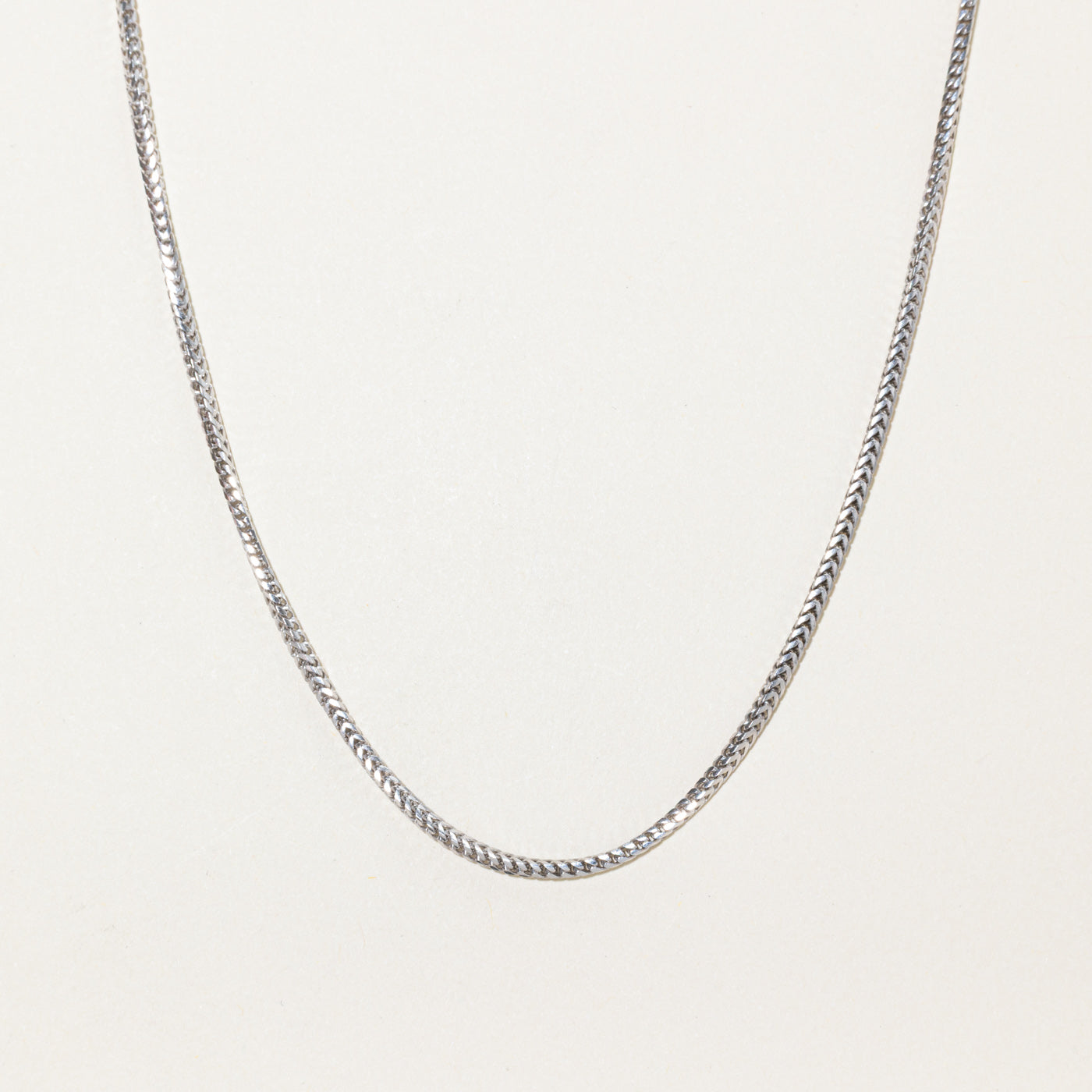 10k White Gold Foxtail Chain | 24"
