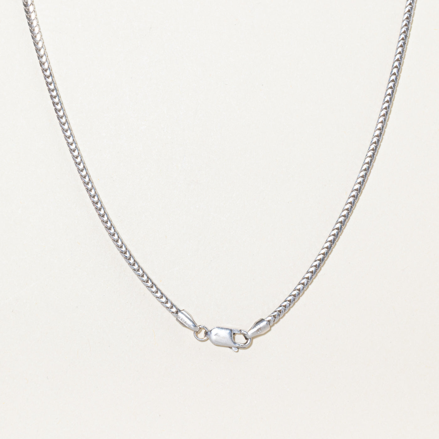 10k White Gold Foxtail Chain | 24"