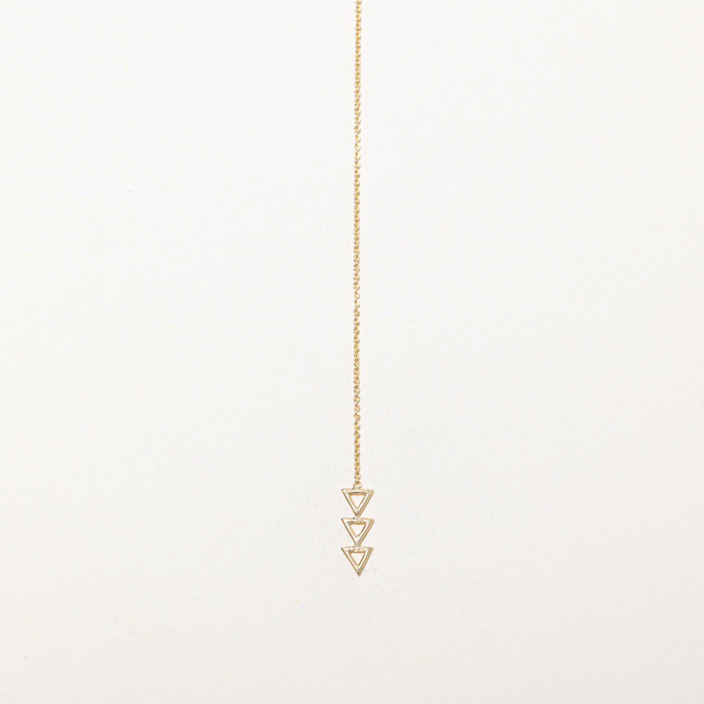 14k Yellow Gold Triangle Lariat Necklace | 20"