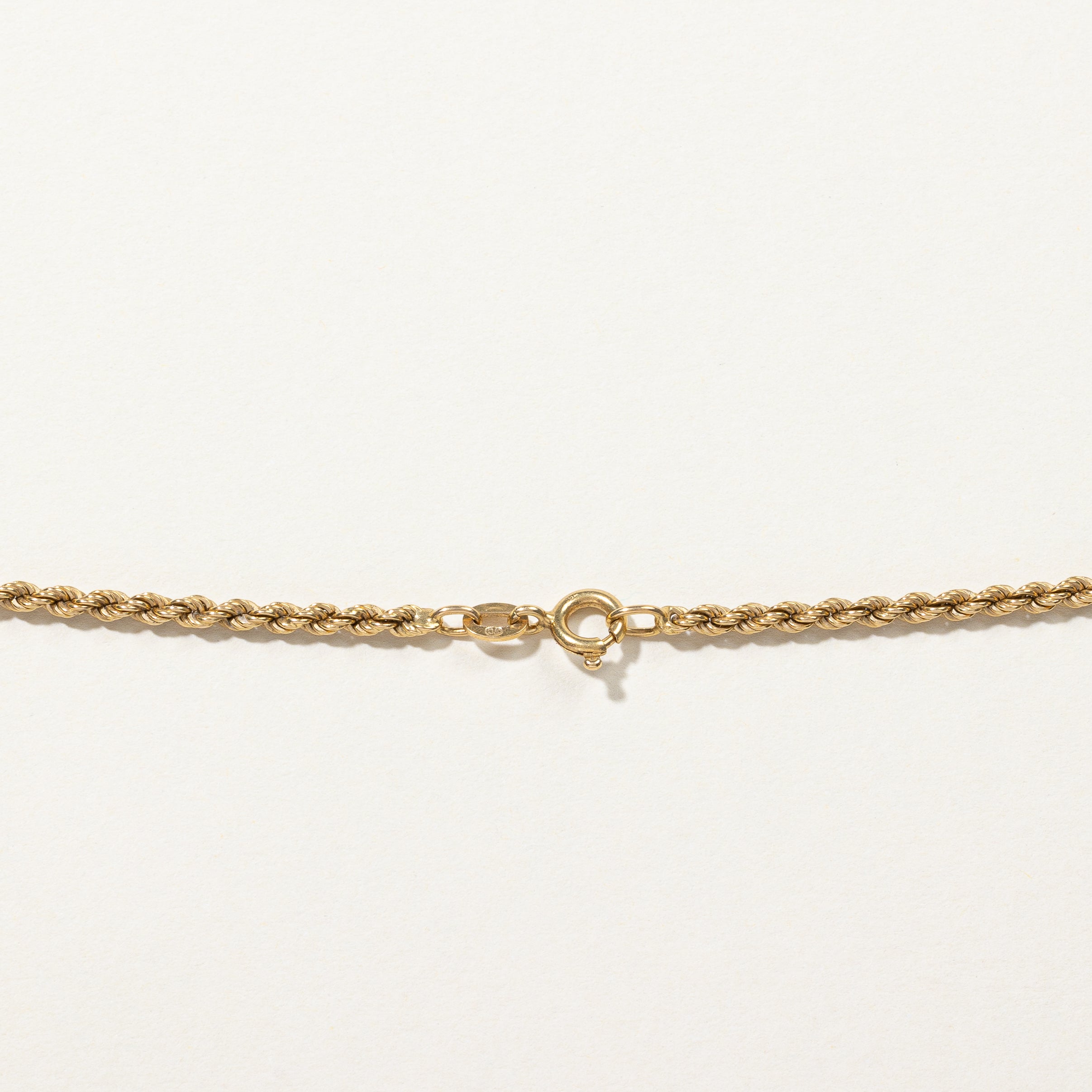 Chaîne corde en or jaune 18 carats avec poinçon italien | 61 cm |