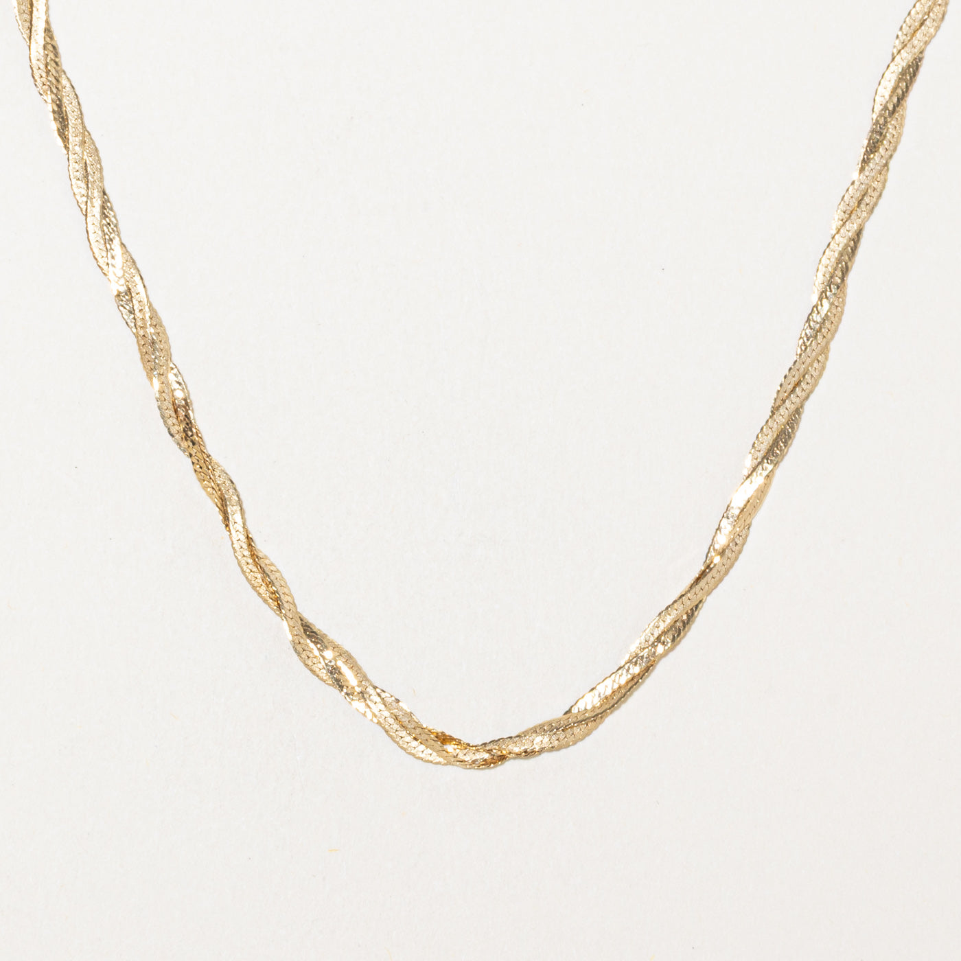 14k Yellow Gold Twisted Herringbone Chain | 16"