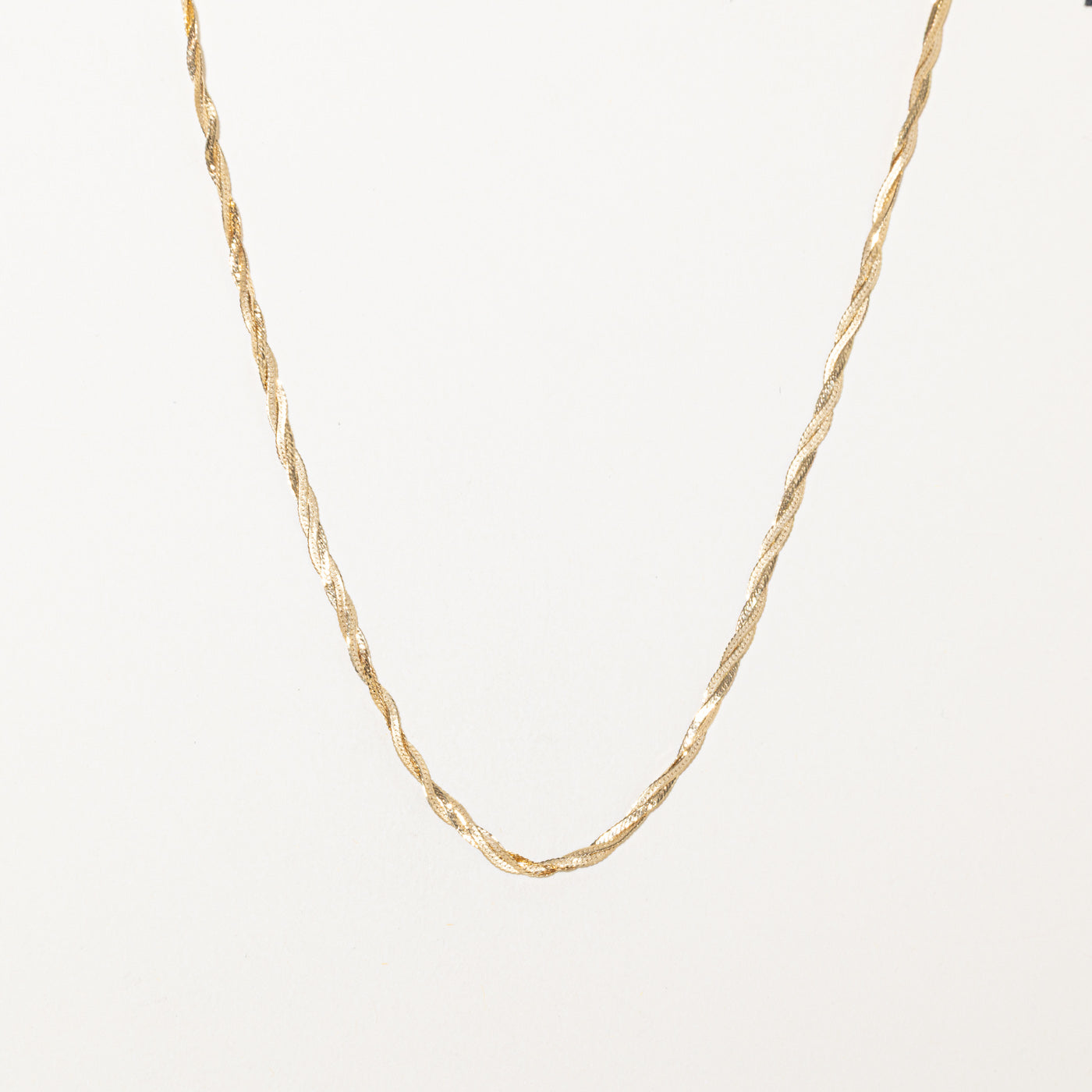 14k Yellow Gold Twisted Herringbone Chain | 16"