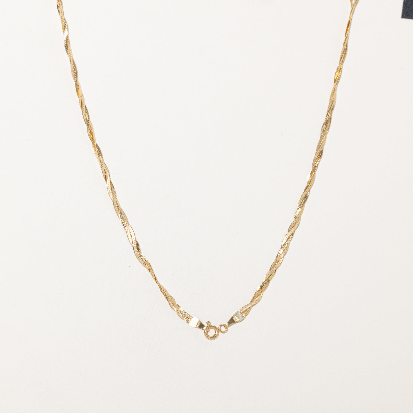 14k Yellow Gold Twisted Herringbone Chain | 16"