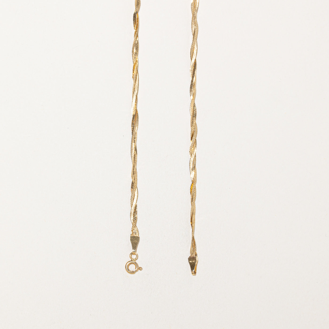14k Yellow Gold Twisted Herringbone Chain | 16"