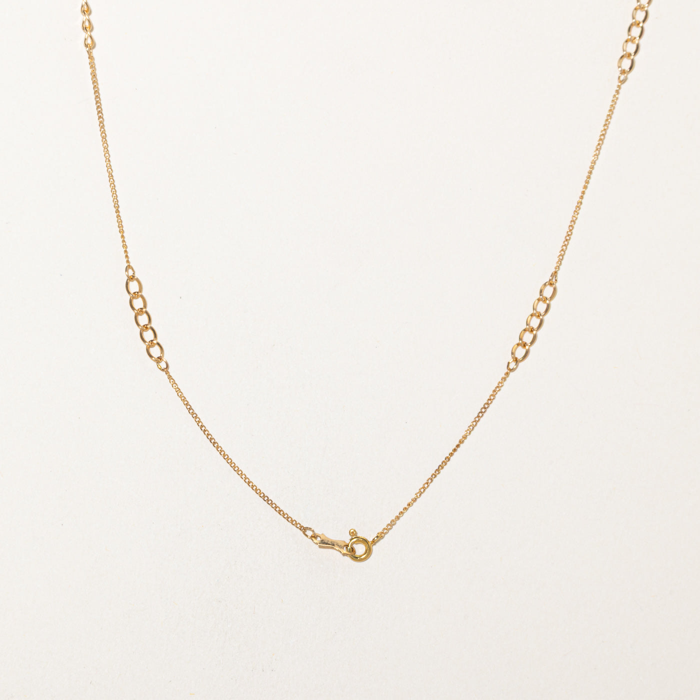 14k Yellow Gold Mixed Width Curb Link Chain | 15"