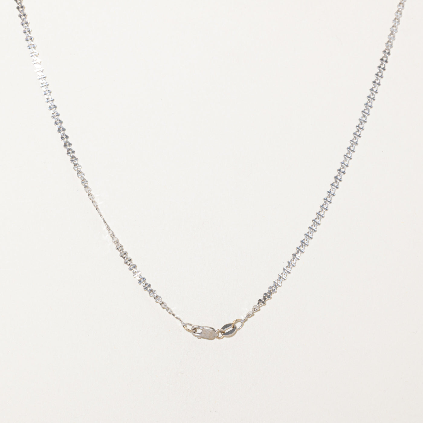 14k White Gold Flat Link Chain | 16"