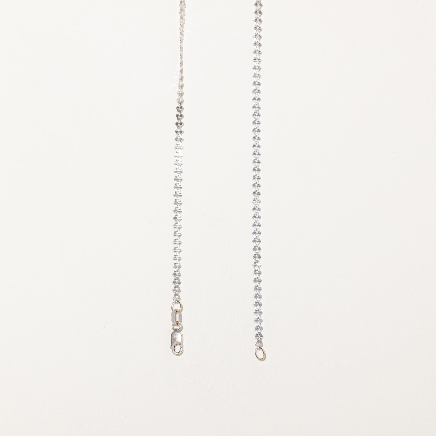 14k White Gold Flat Link Chain | 16"