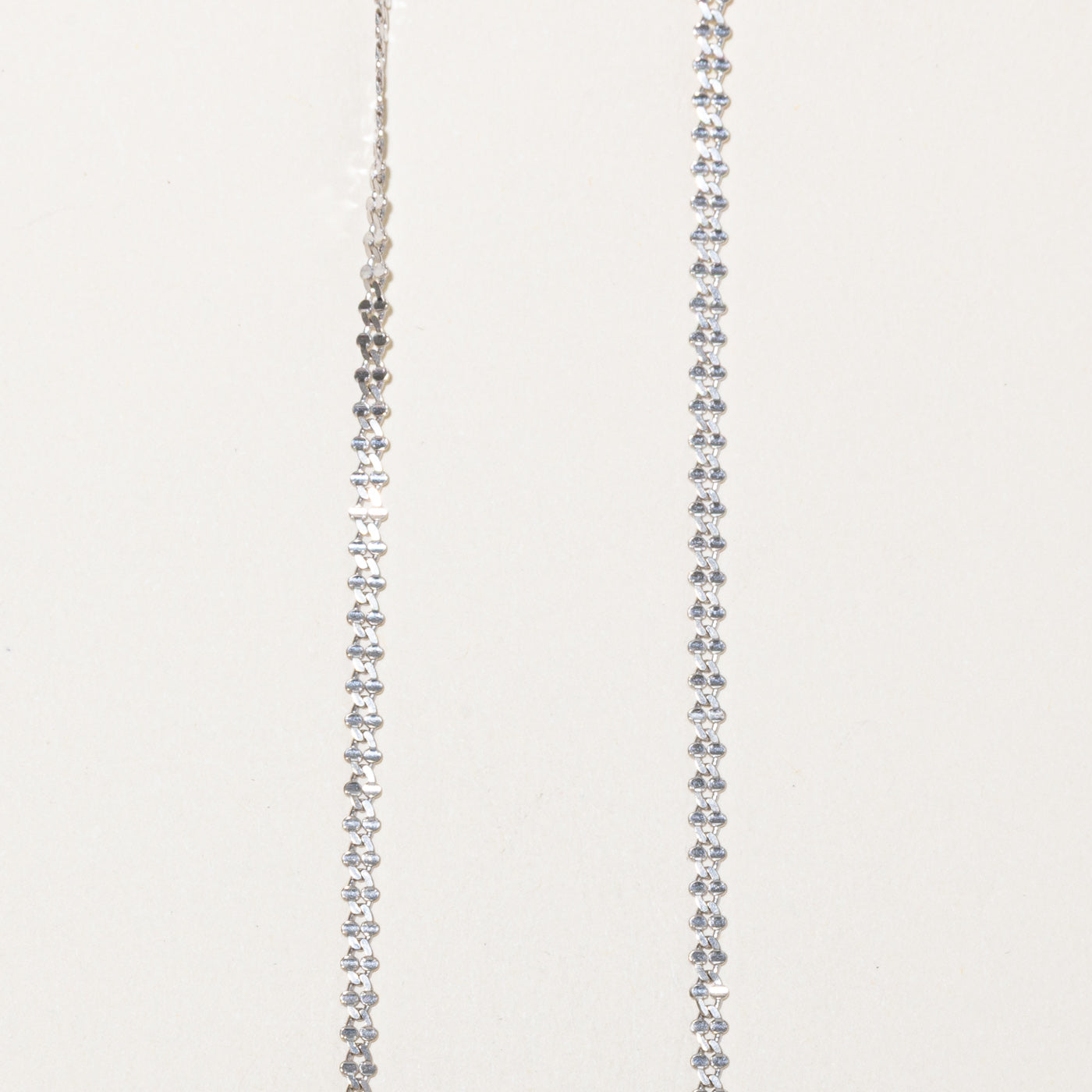 14k White Gold Flat Link Chain | 16"