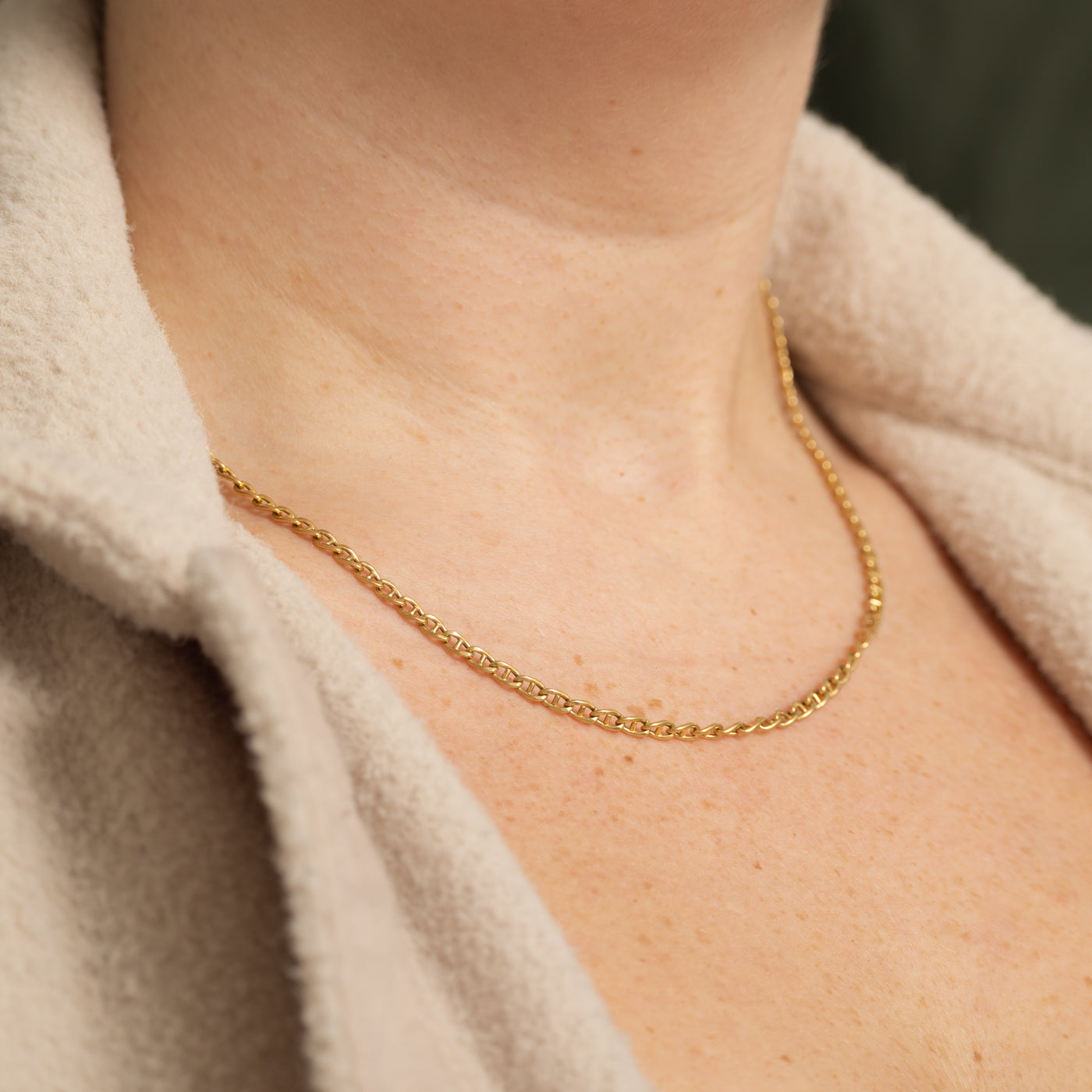 18k Yellow Gold Curb Link Chain | 18"