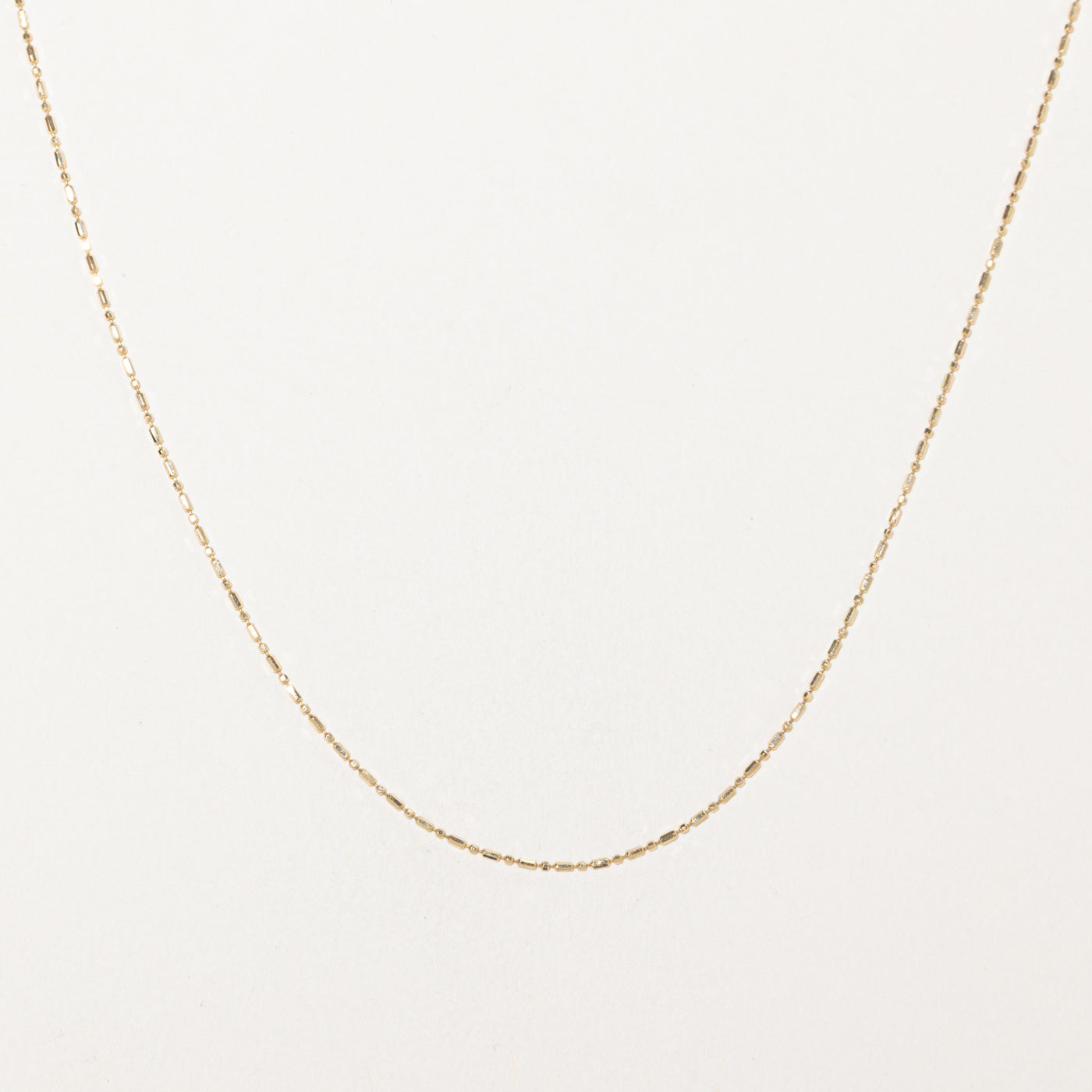 14k Yellow Gold Beaded Chain | 17"