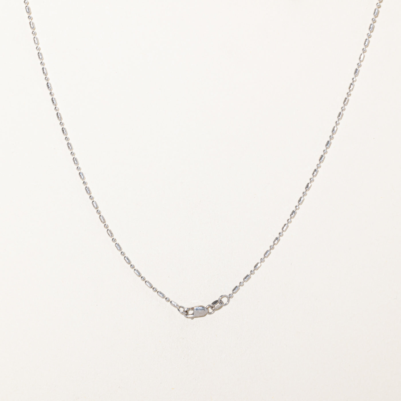 14k White Gold Textured Beaded Chain | 18"