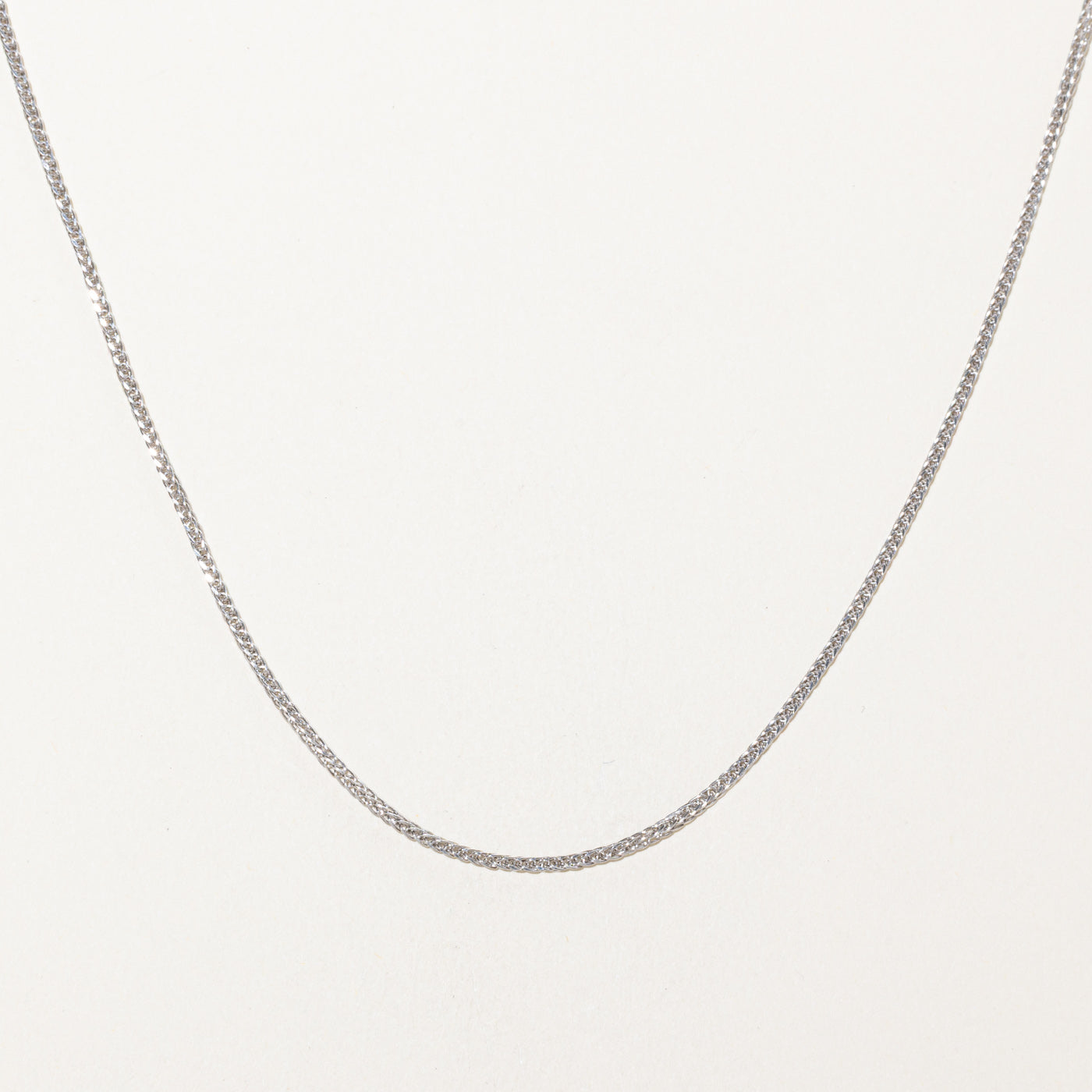18k White Gold Foxtail Chain | 19"