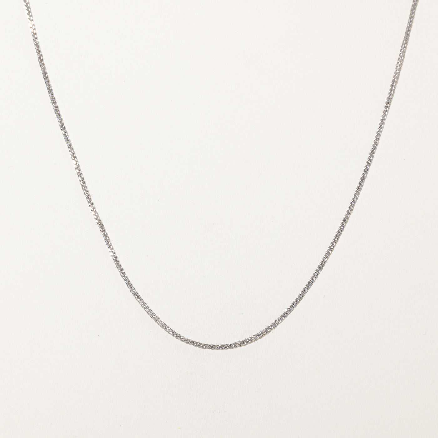 18k White Gold Foxtail Chain | 19"